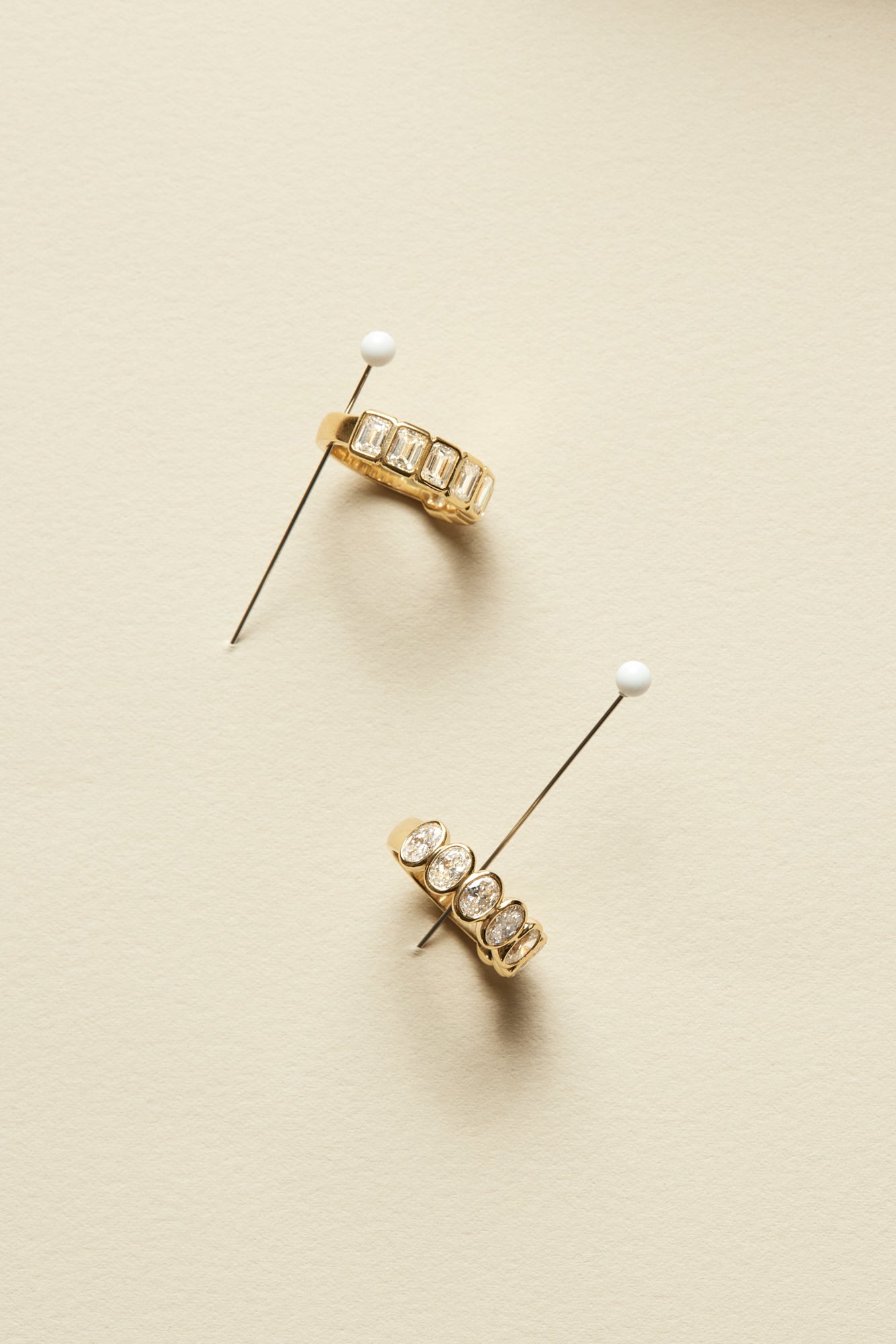 Emerald Bezel Diamond Half Band | Gold