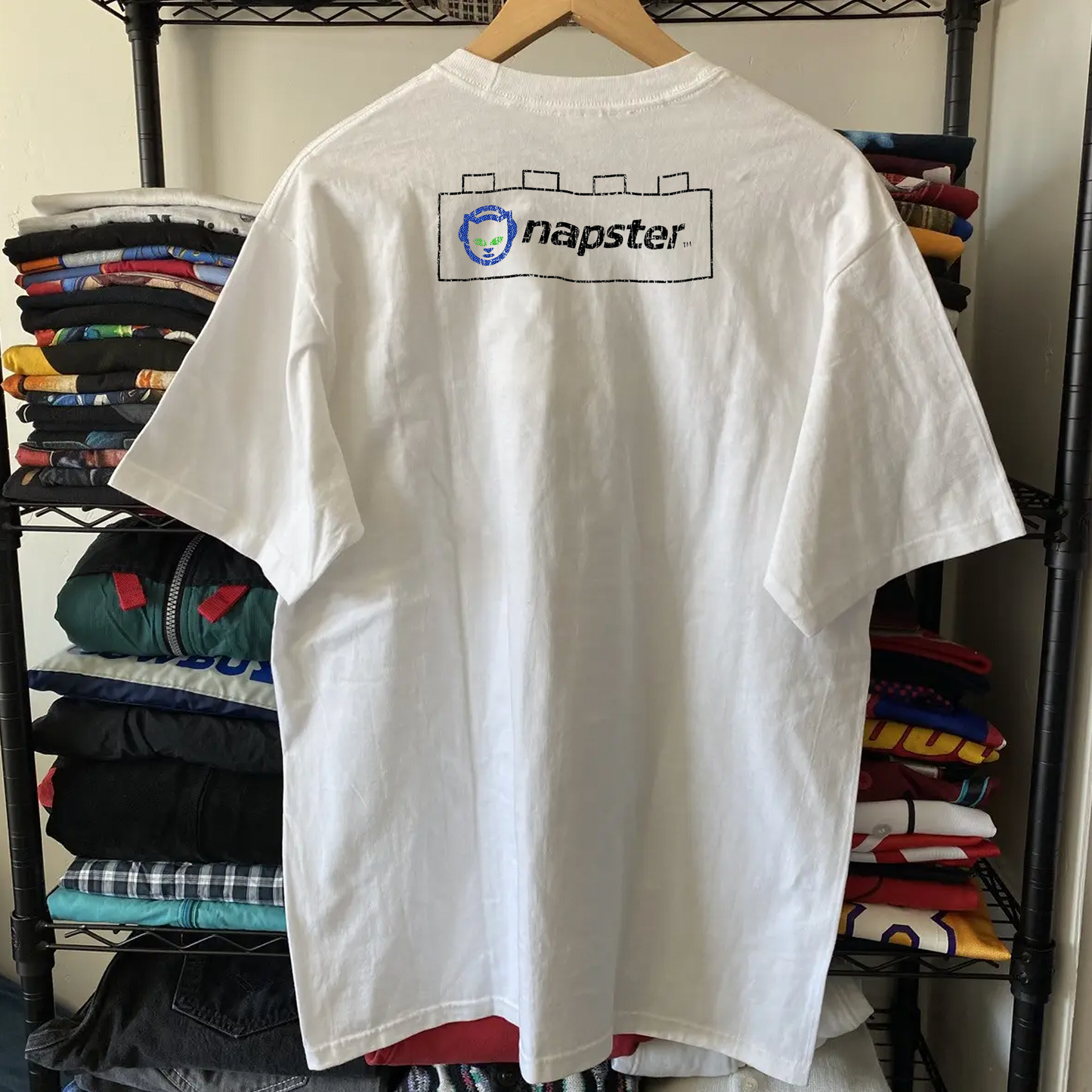 Napster Block Washed White Tee