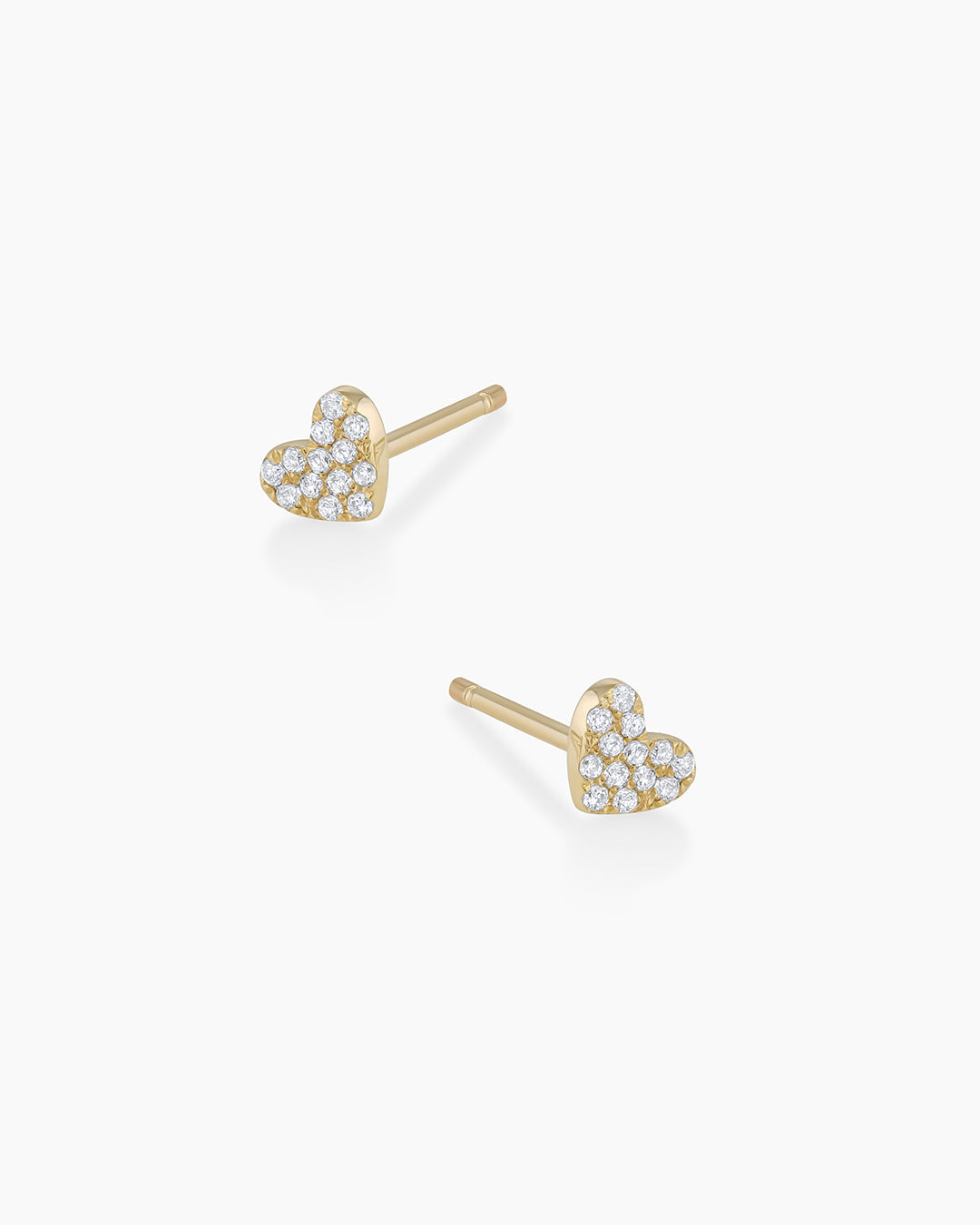14K Diamond Pavé Heart Studs