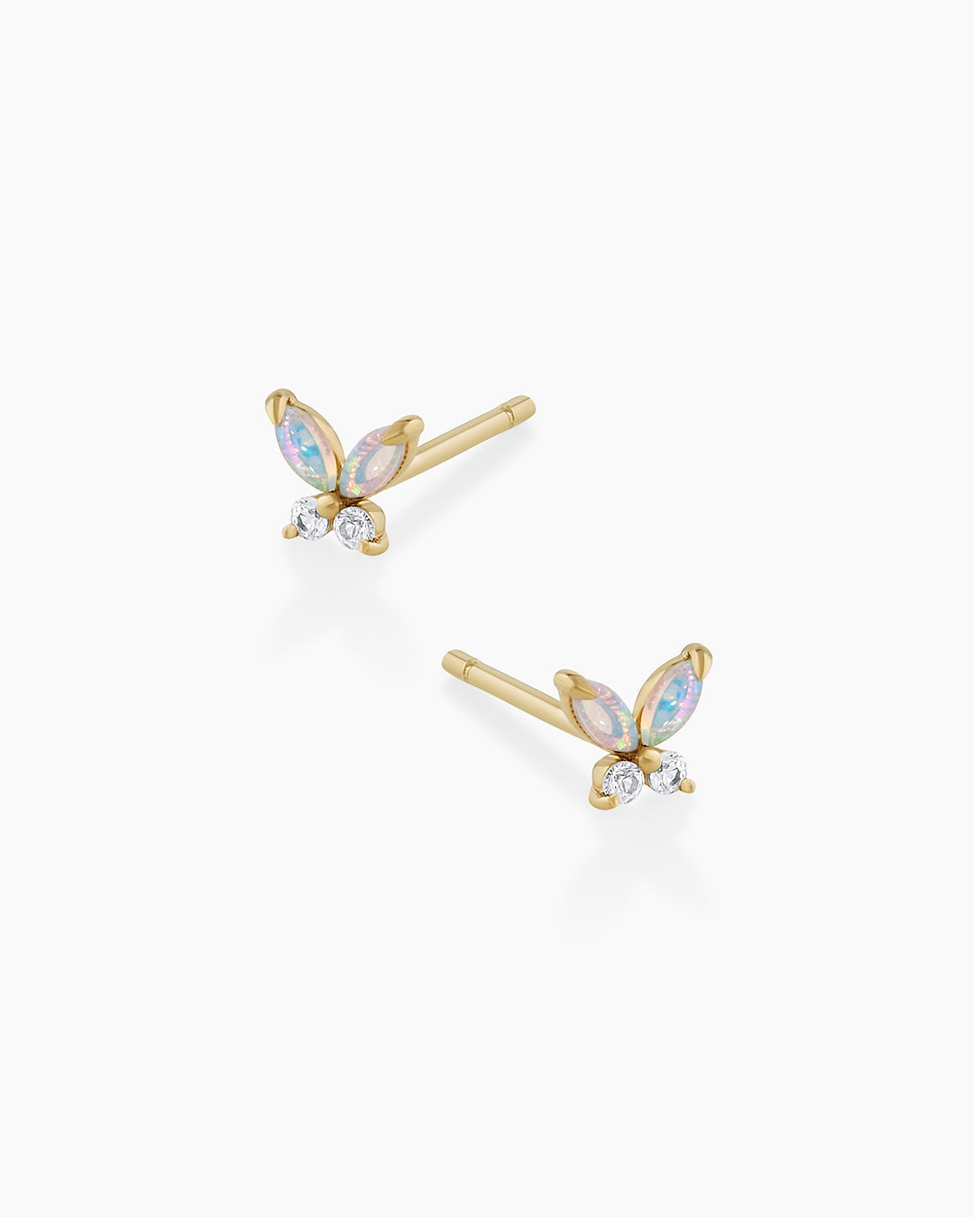 14K Gold Opal Butterfly Studs