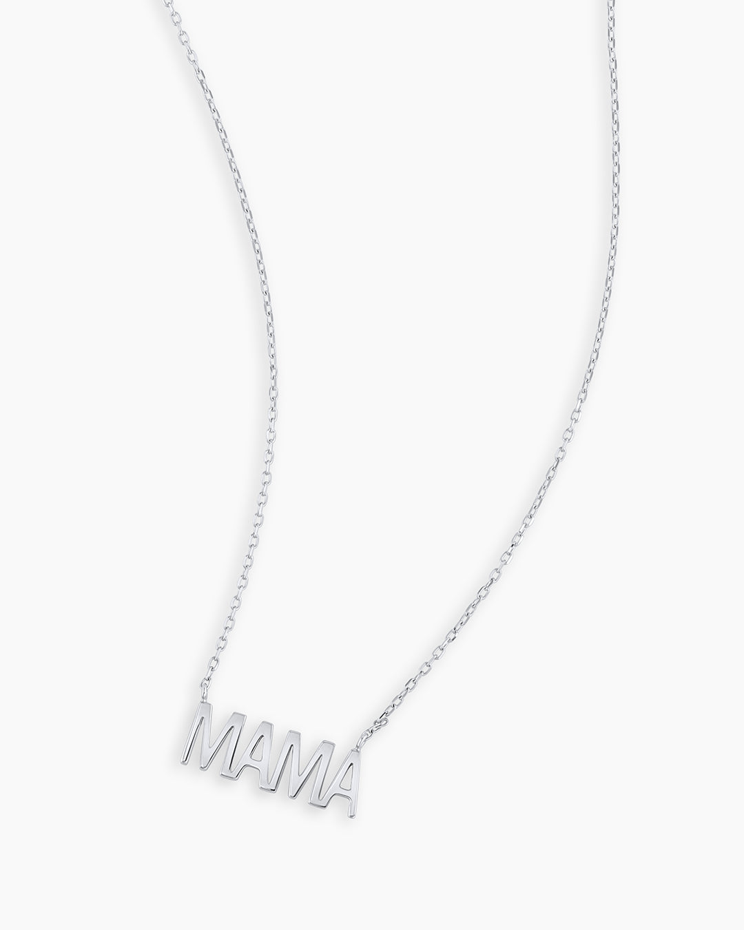 14K White Gold Mama Necklace