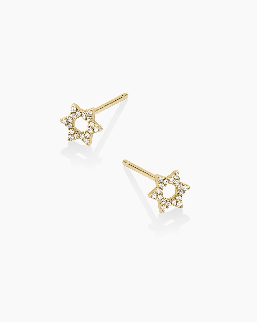 14K Diamond Star of David Studs