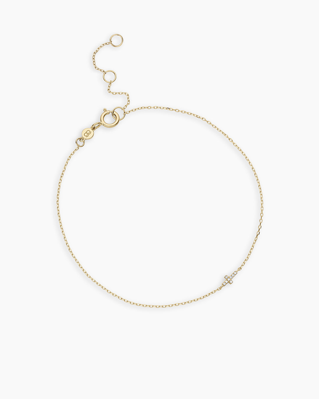 14K Diamond Cross Bracelet