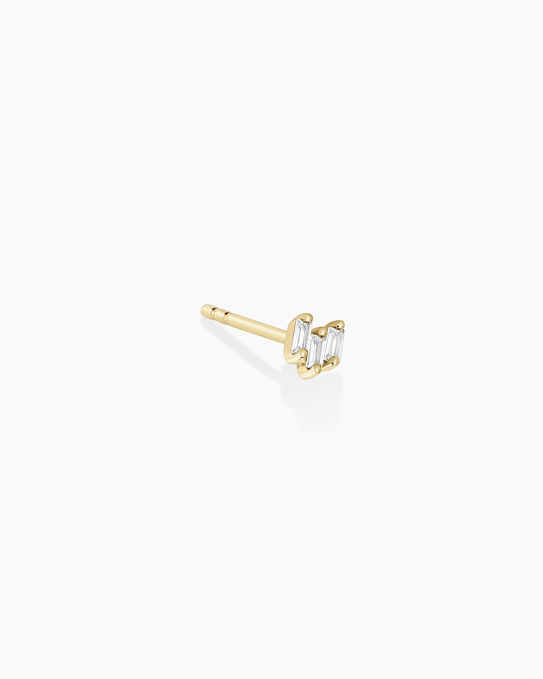 14K Gold White Sapphire Amara Trio Single Stud