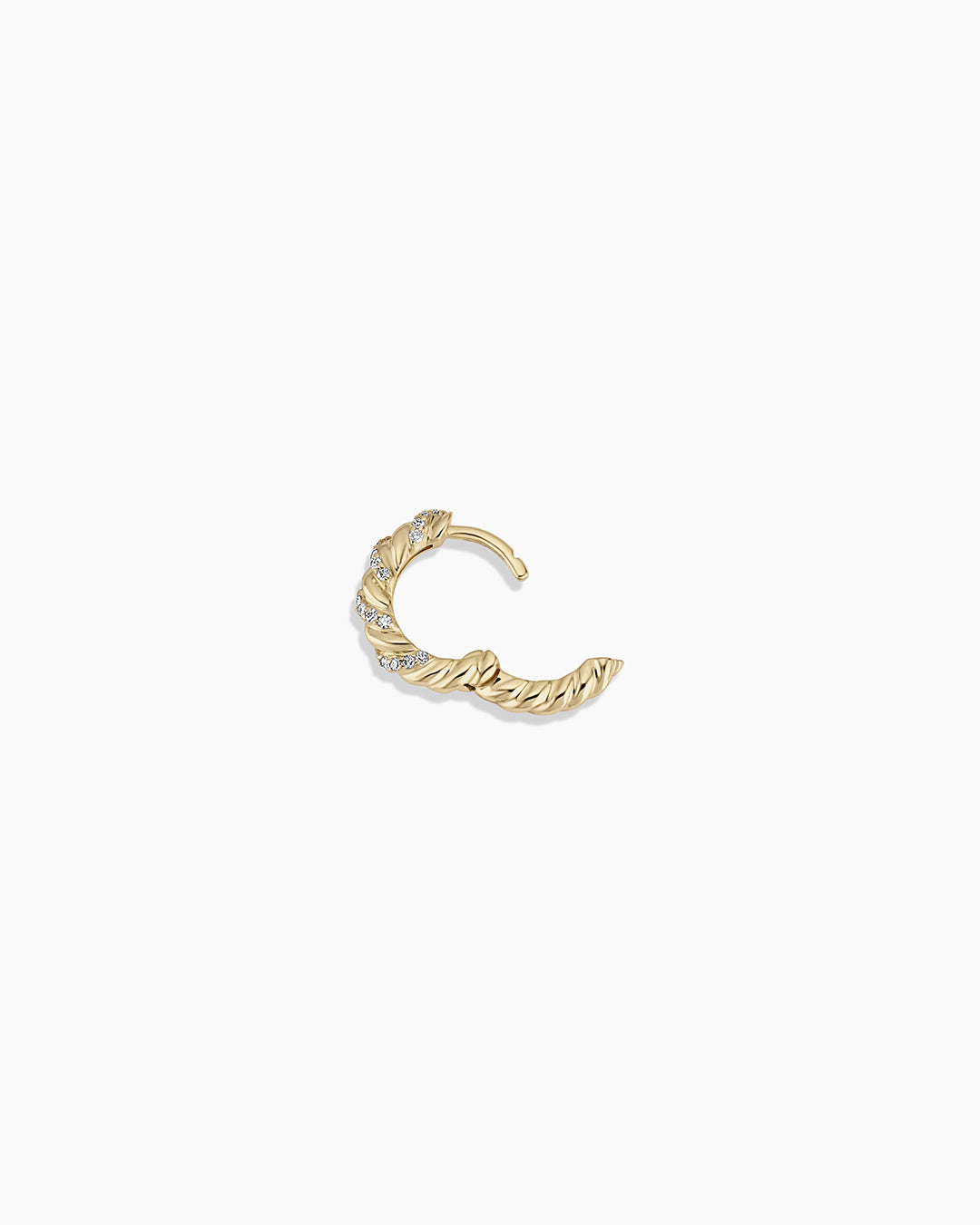 14K Diamond Crew Single Huggie