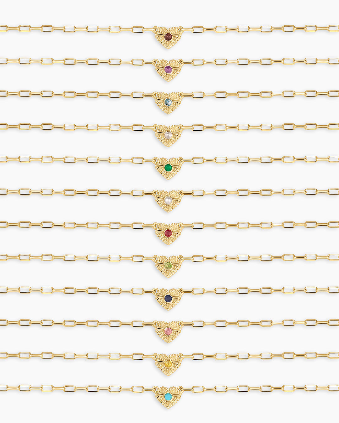 Birthstone Heart Necklace