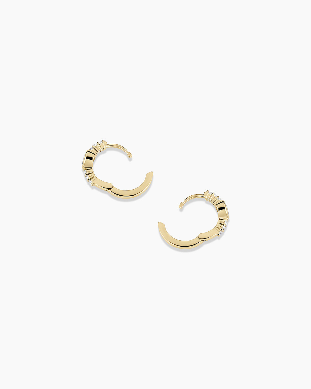14K Lab Grown Diamond Heart Huggies