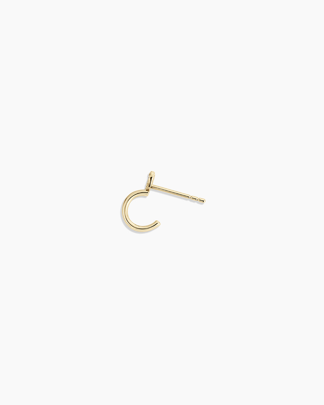 14K Diamond Heart Stud Single Huggie