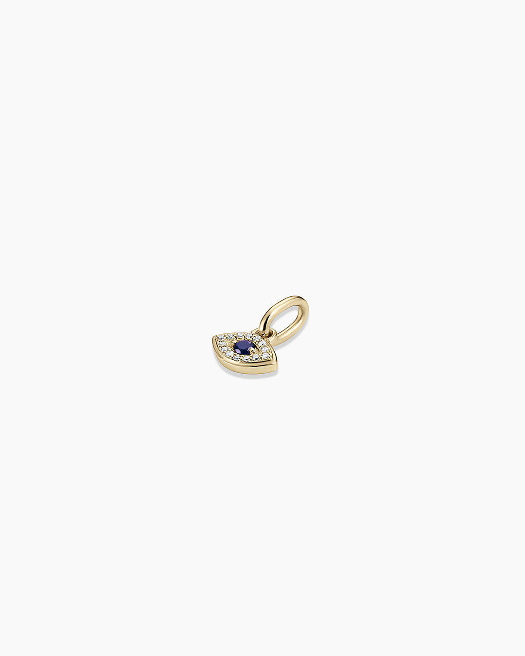 14K Diamond and Blue Sapphire Evil Eye Charm