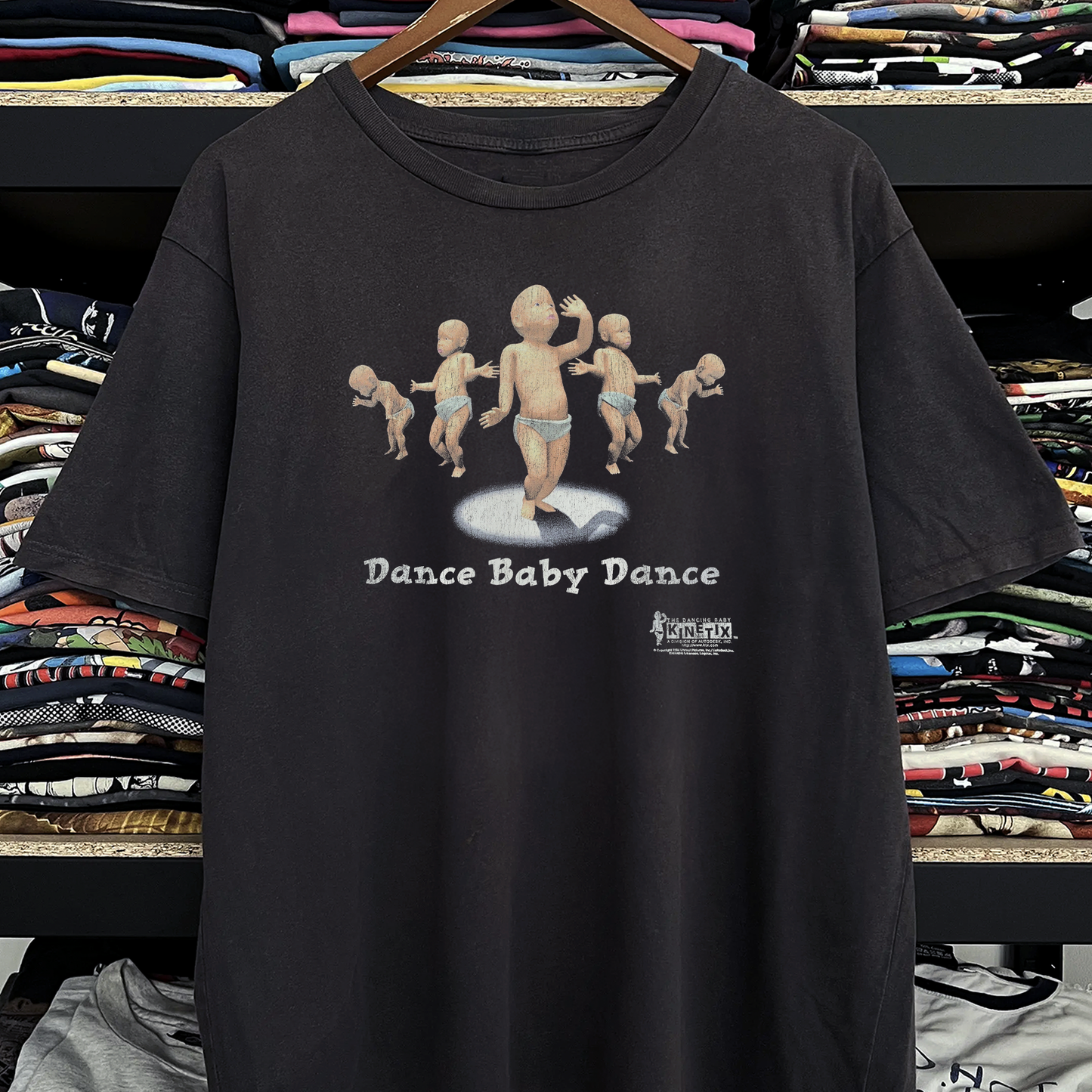 1998 Dance Baby Dance Kinetix Washed Black Tee