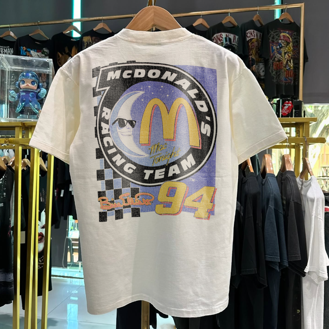 1998 Mcdonalds Racing Team Bill Elliott Rare Washed White T-Shirt