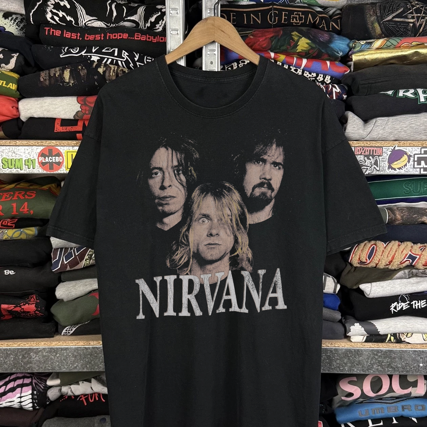 Rare Nirvana Washed Black Tee