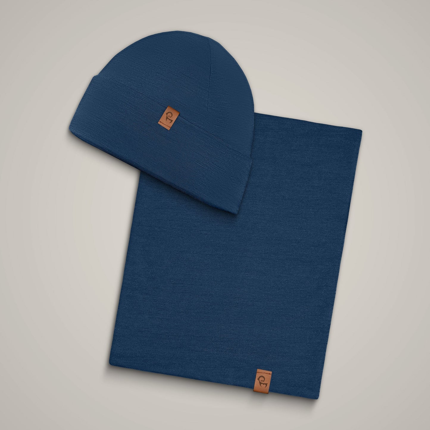 Men's Merino Beanie & Gaiter 2-Piece Denim