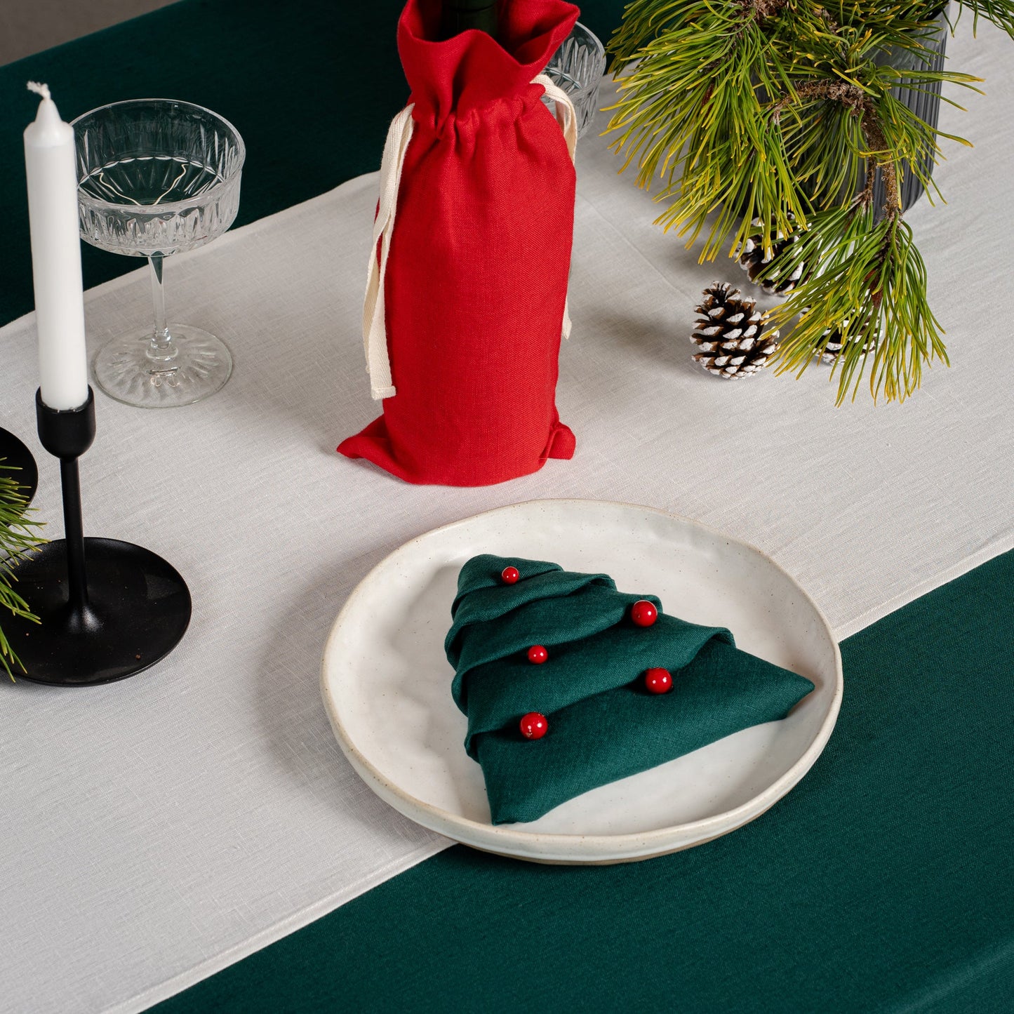 Linen Holiday Celebration Napkins
