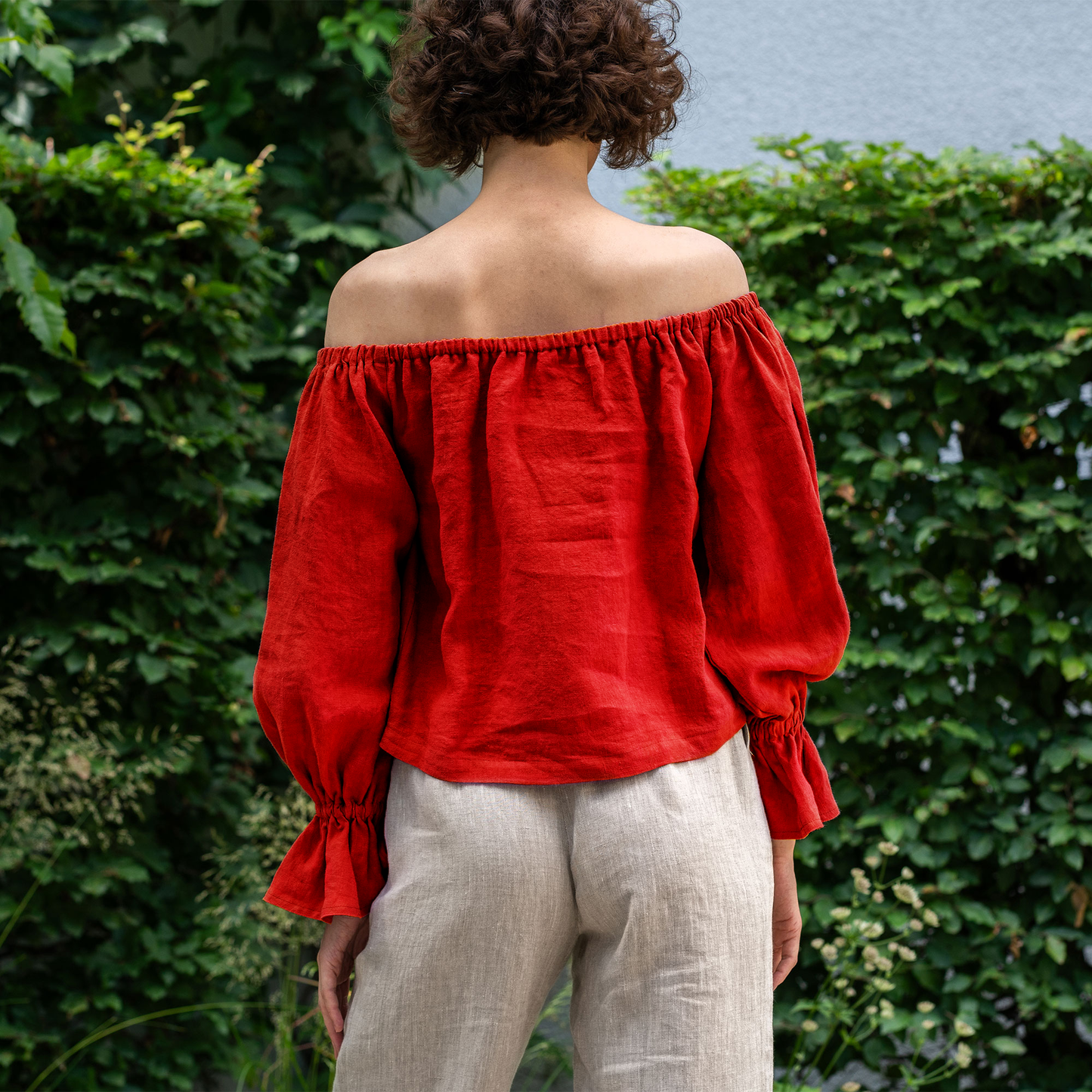 Off The Shoulder Linen Top Jessica