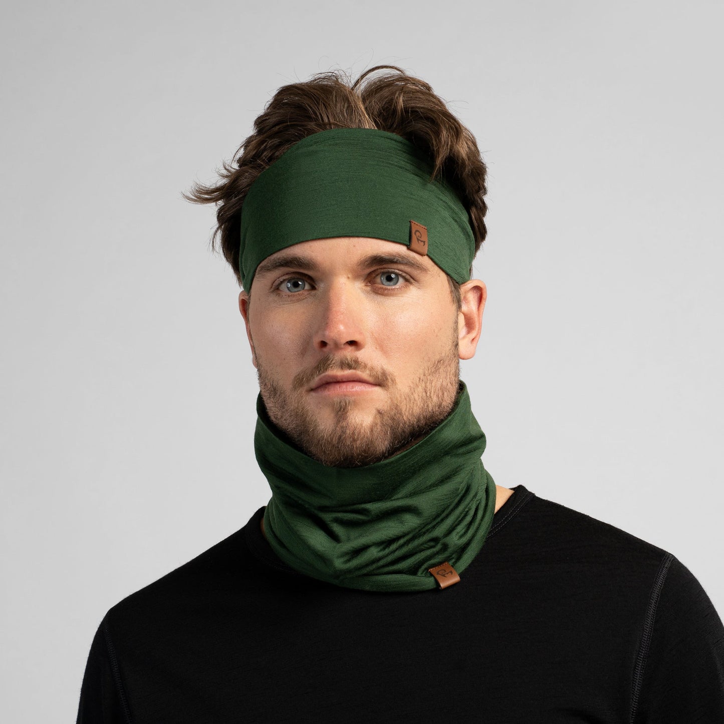 Men's Headband & Gaiter 2-Piece Dark Green