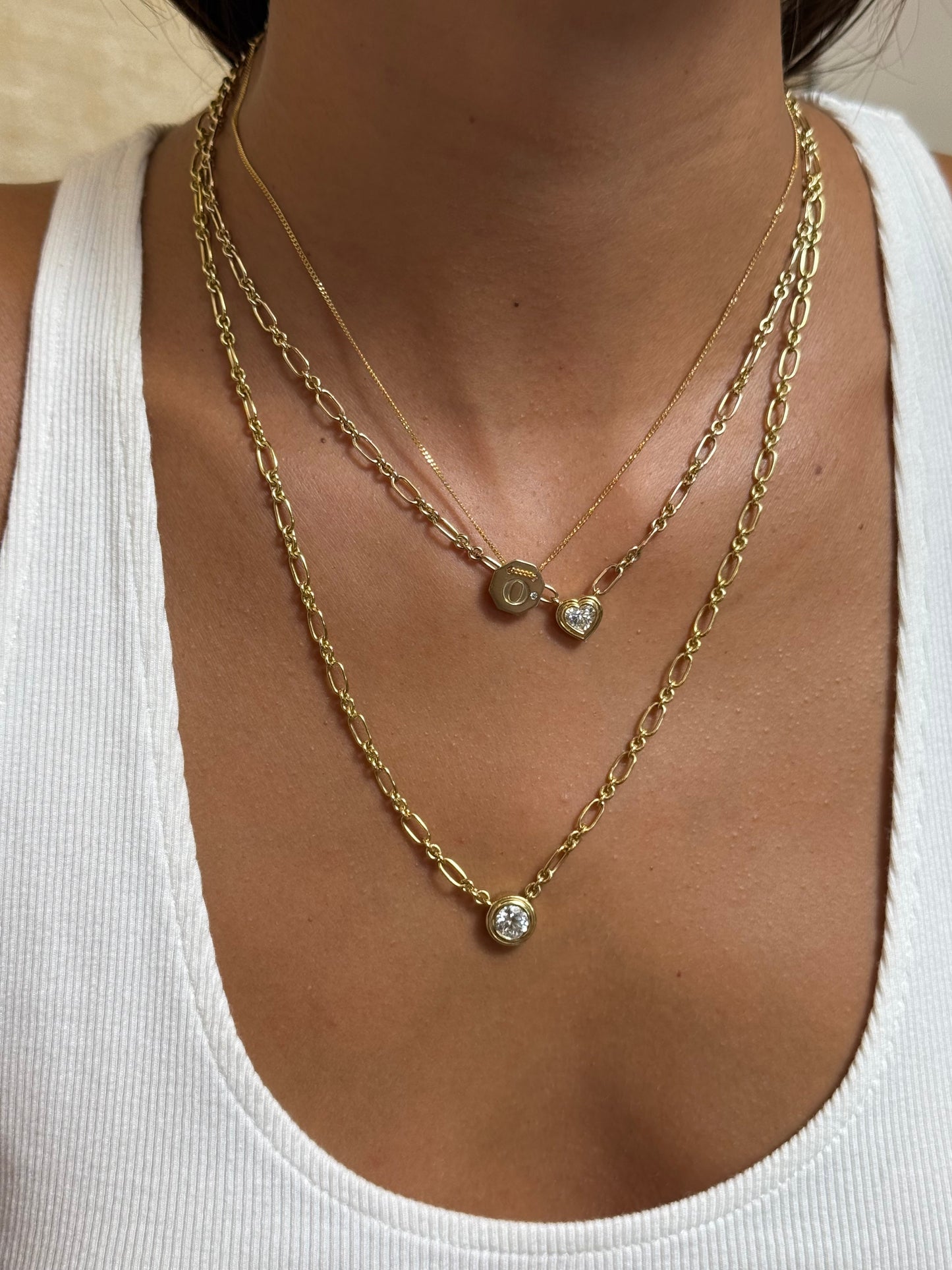 Roma Round Diamond Necklace | Yellow Gold