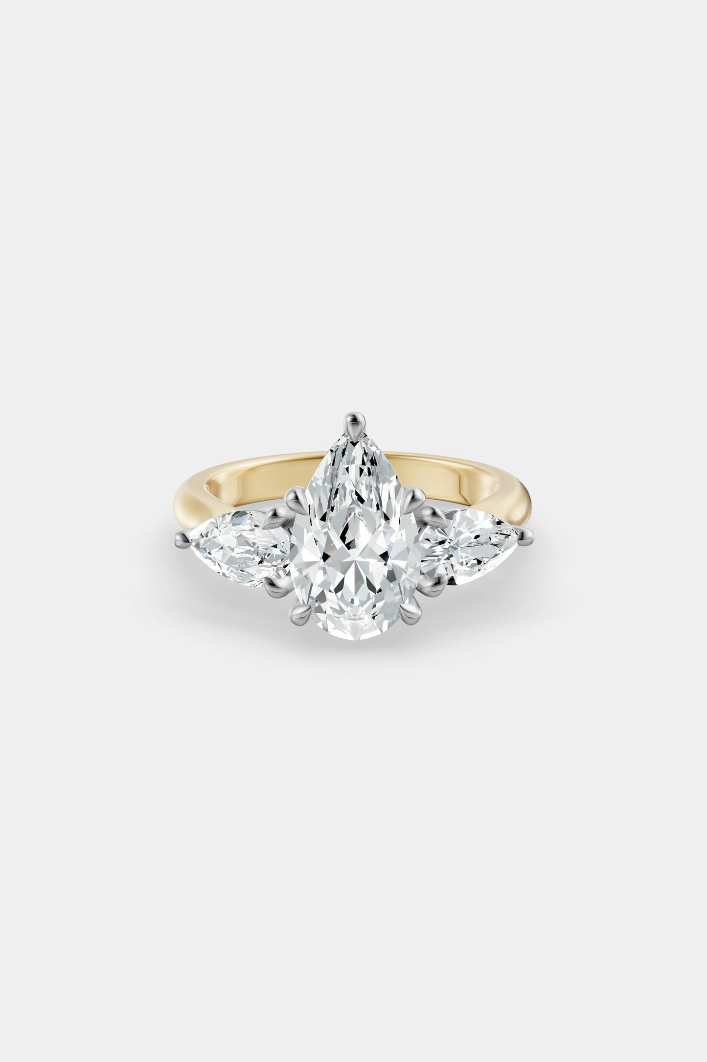 Pear Trilogy Diamond Ring | Traditional Band