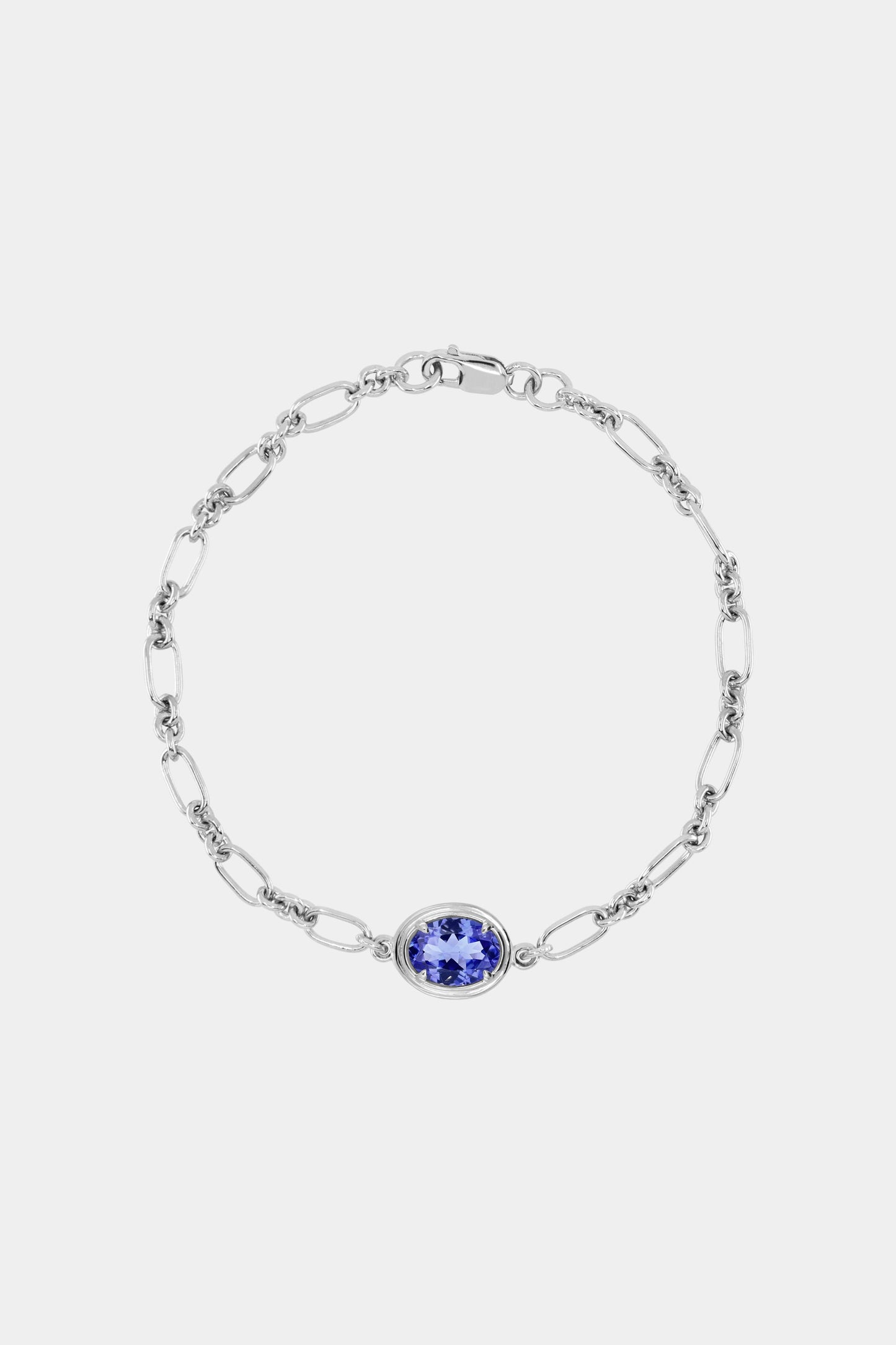 Roma Oval Gemstone Bracelet | Silver