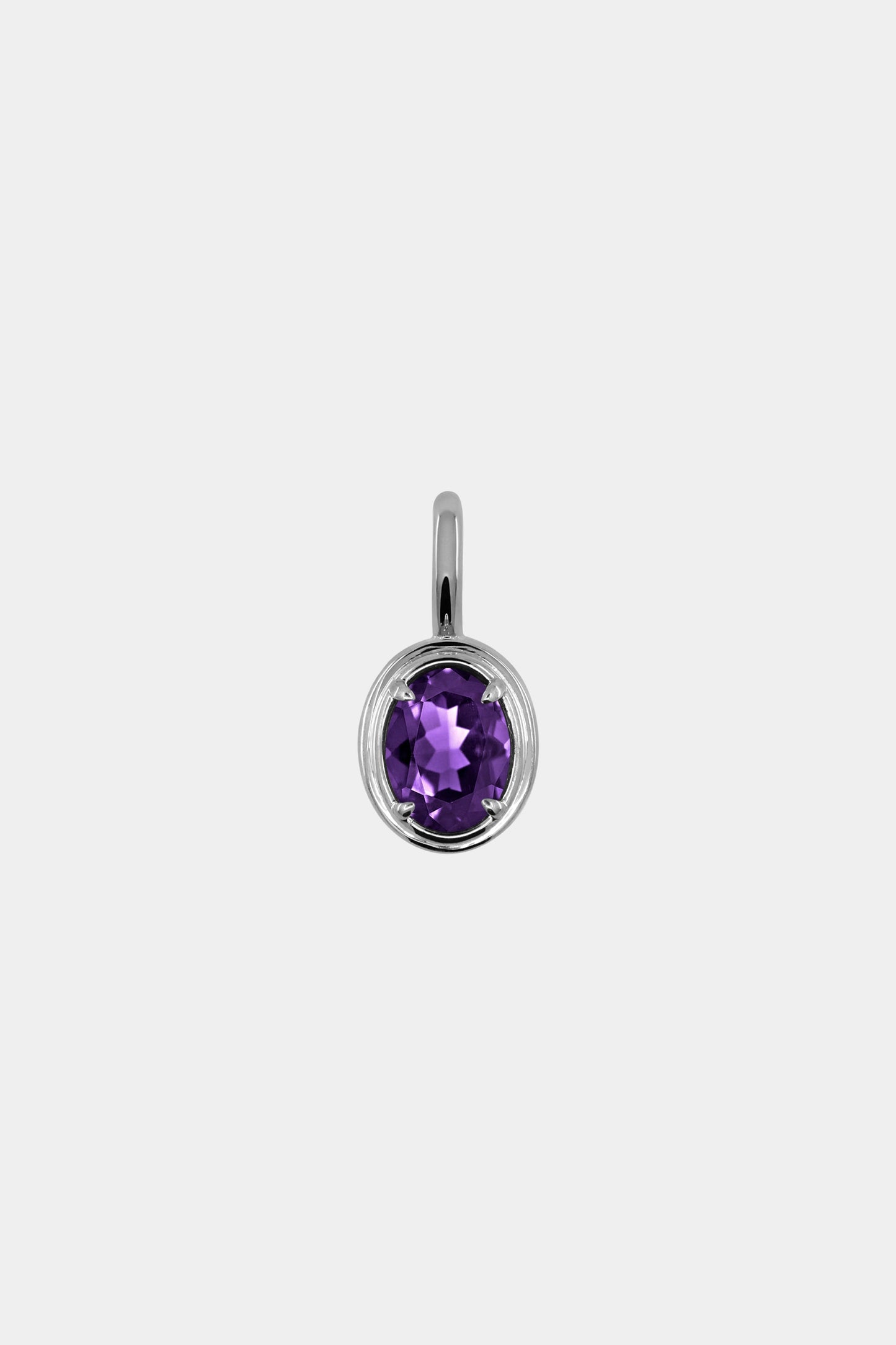 Roma Oval Gemstone Pendant | White Gold