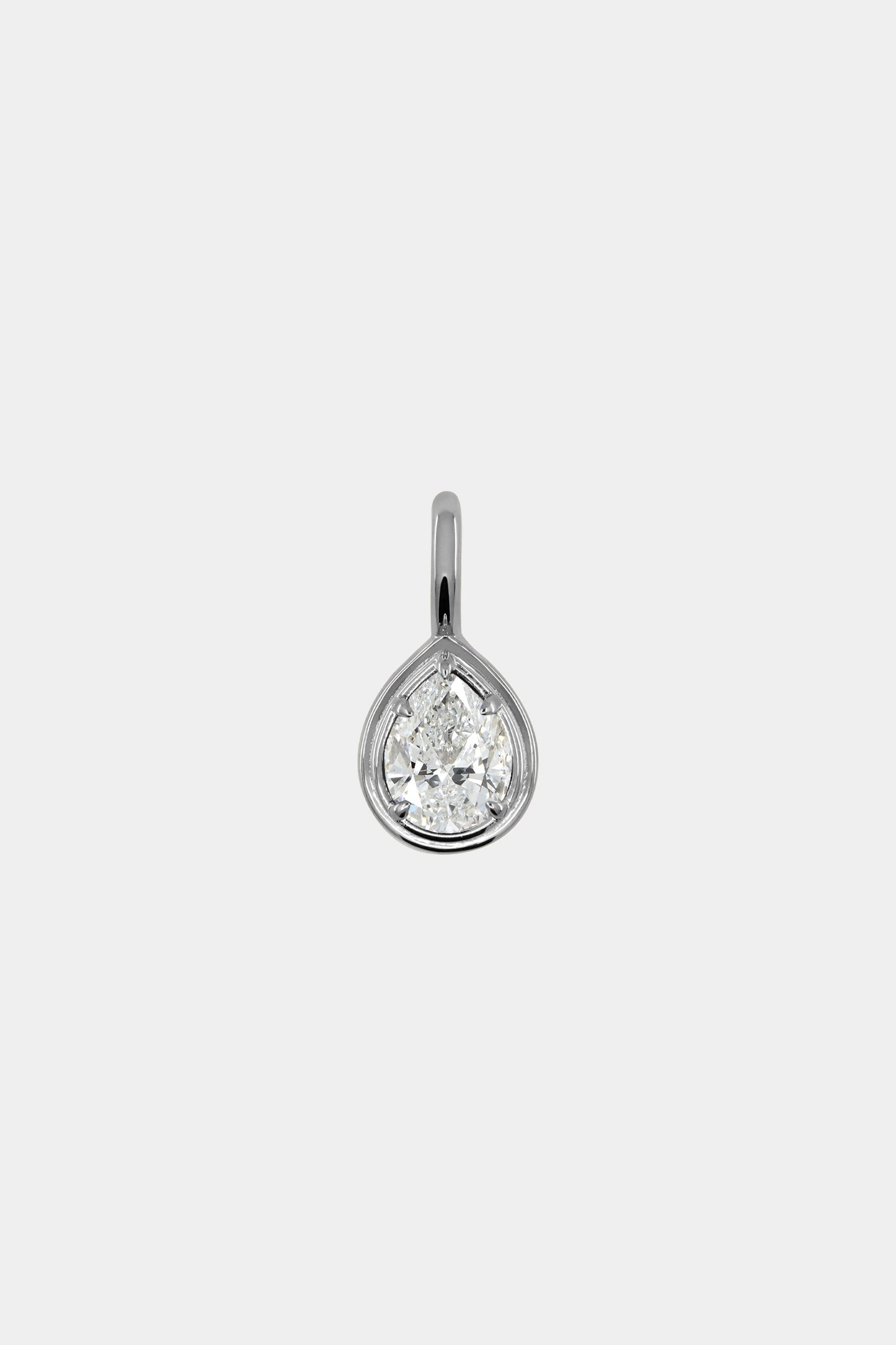Roma Pear Gemstone Pendant | White Gold
