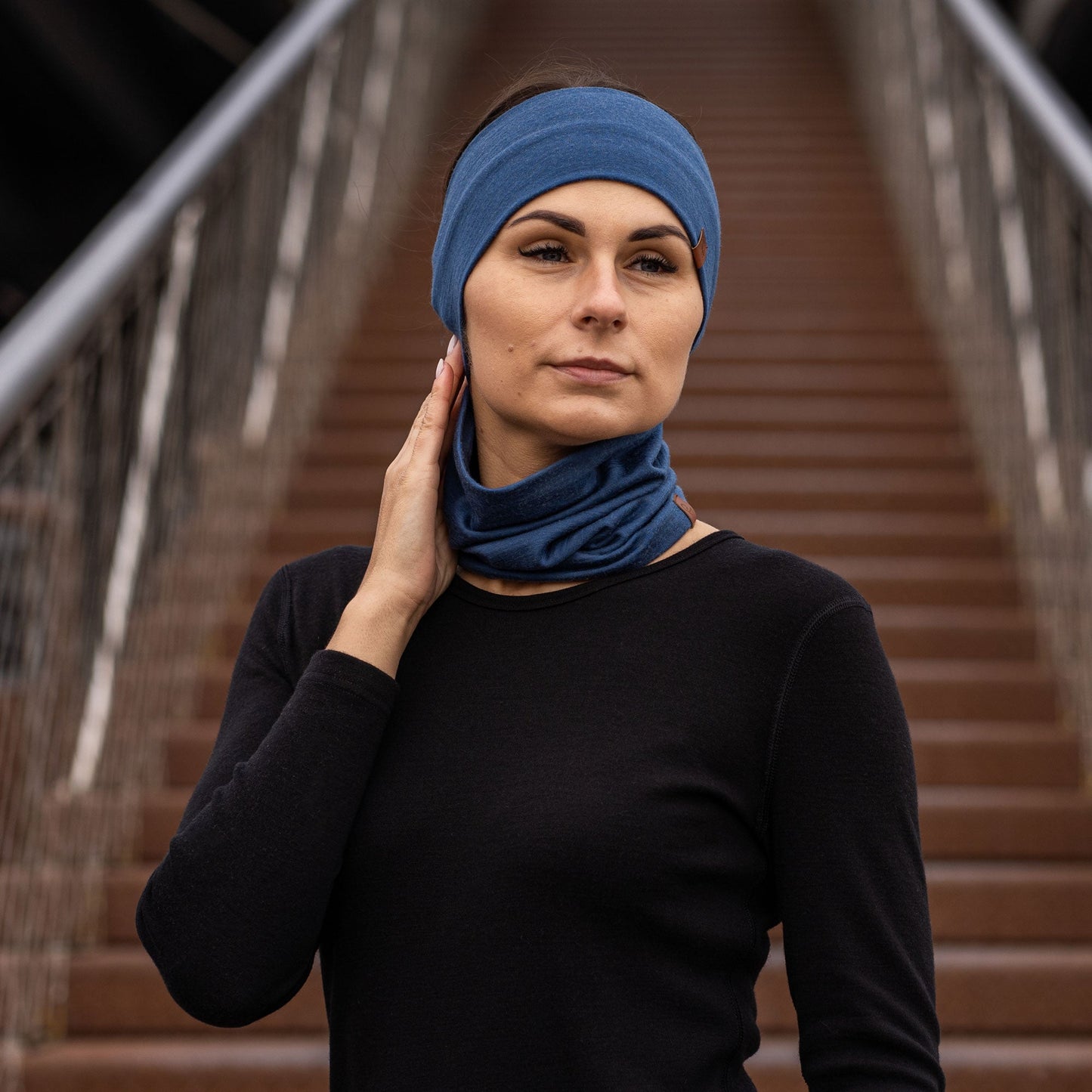 Women's Headband & Gaiter 2-Piece Denim