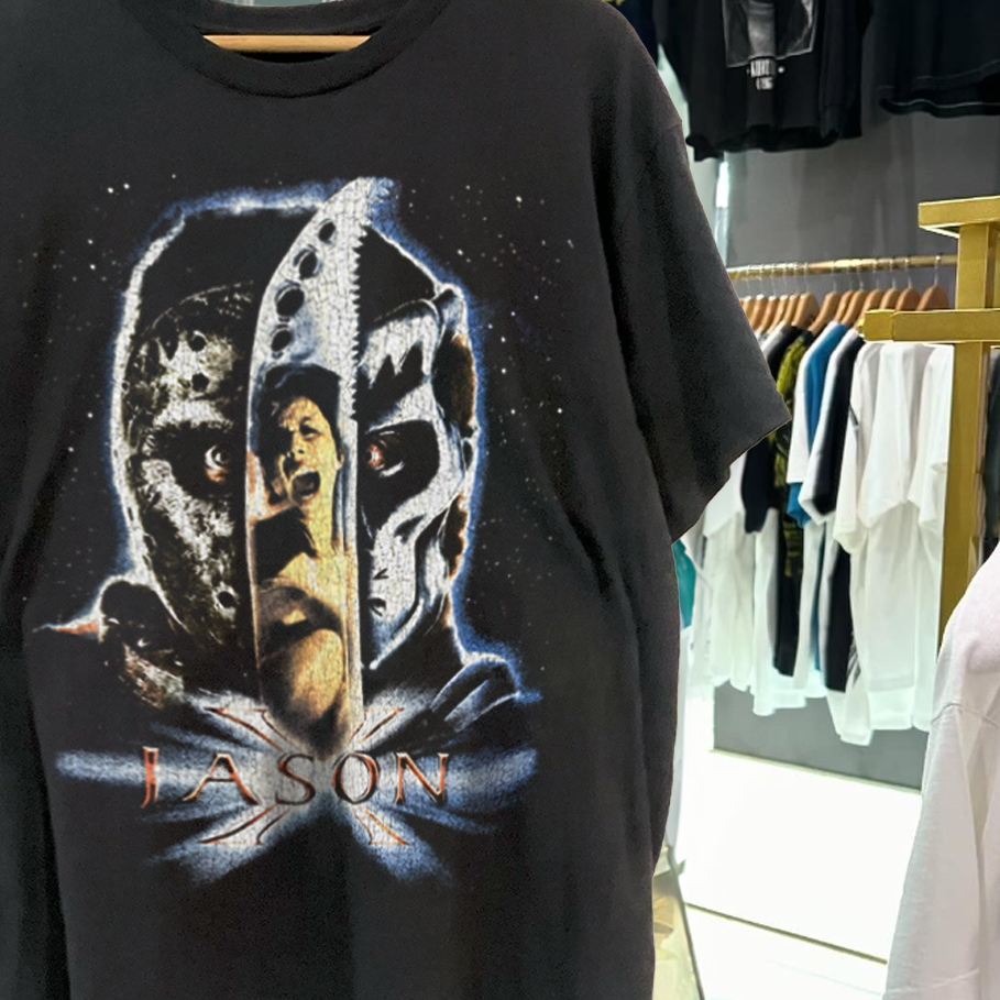 Jason X 2001 Vintage Washed Black T-Shirt