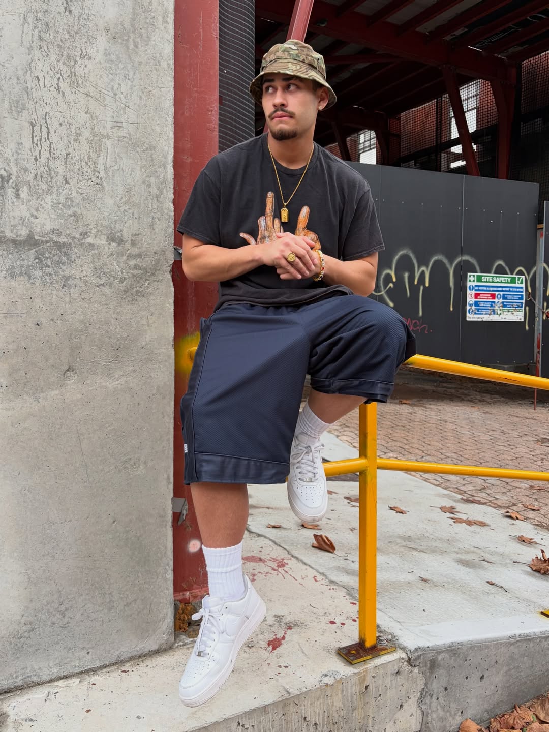 90s Two-Finger Salute Rare Washed Black T-Shirt