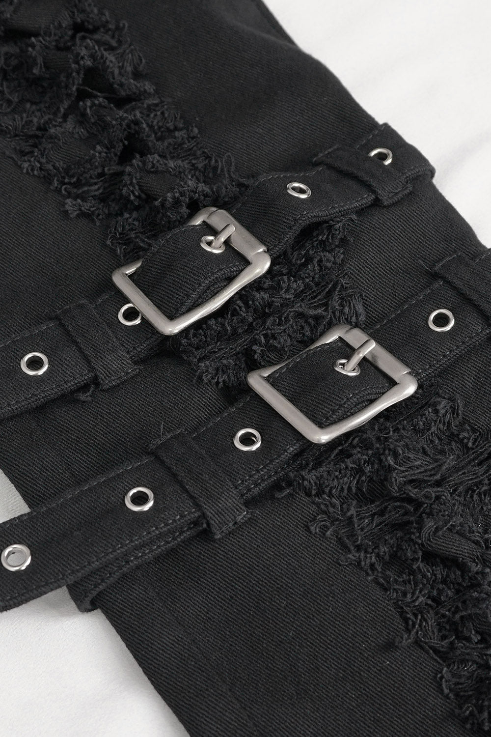 Black Death Distressed Pants