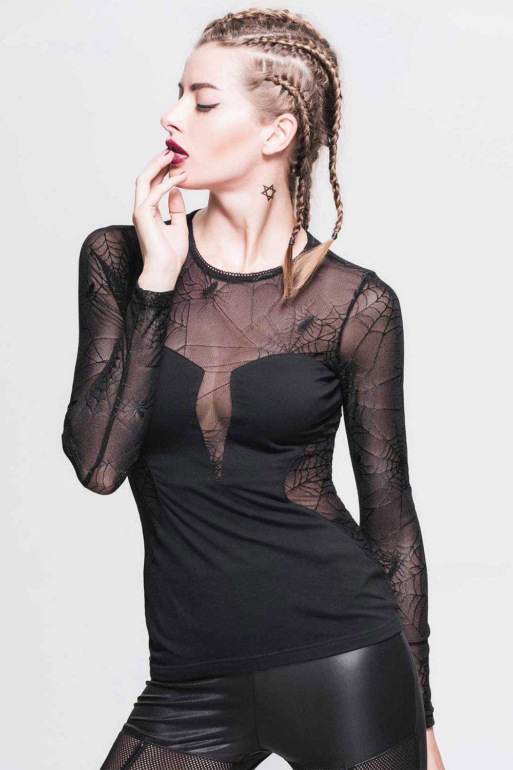 Cobweb Coven Mesh Top
