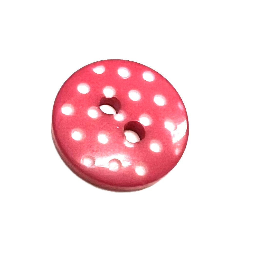 Dark Pink w/ White Polka-18mm