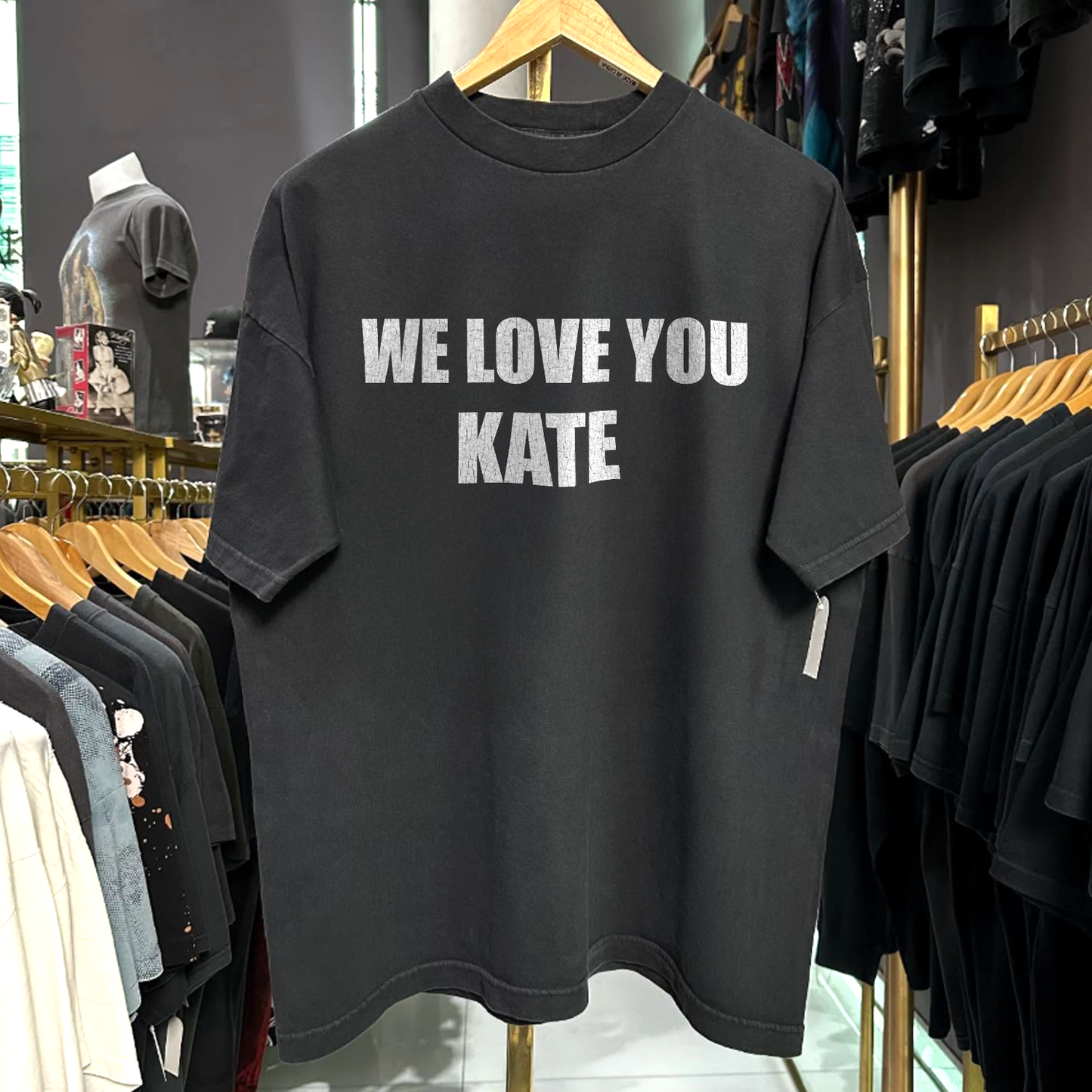 2006 We Love You Kate 'Alexander Mcqueen' Rare Washed Black T-Shirt