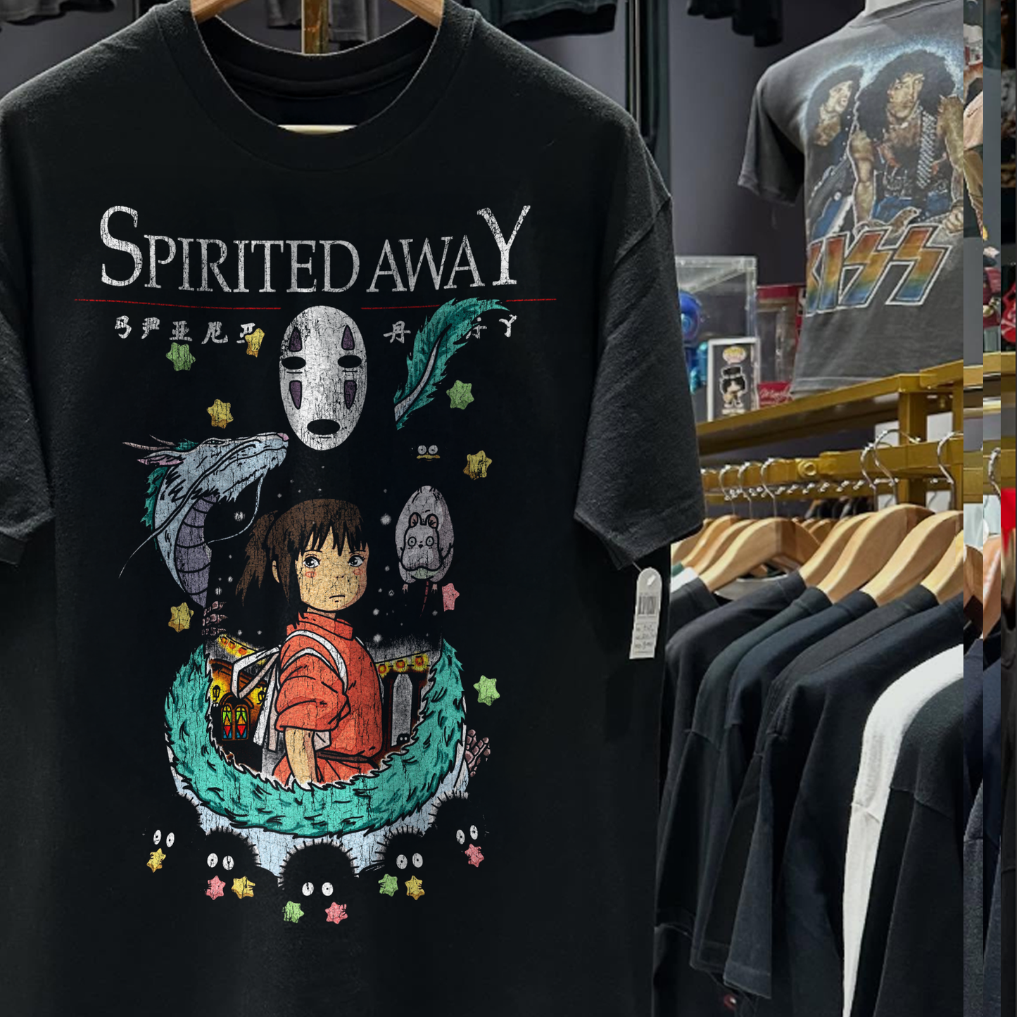 2001 Spirited Away Promo Rare Washed Black T-Shirt