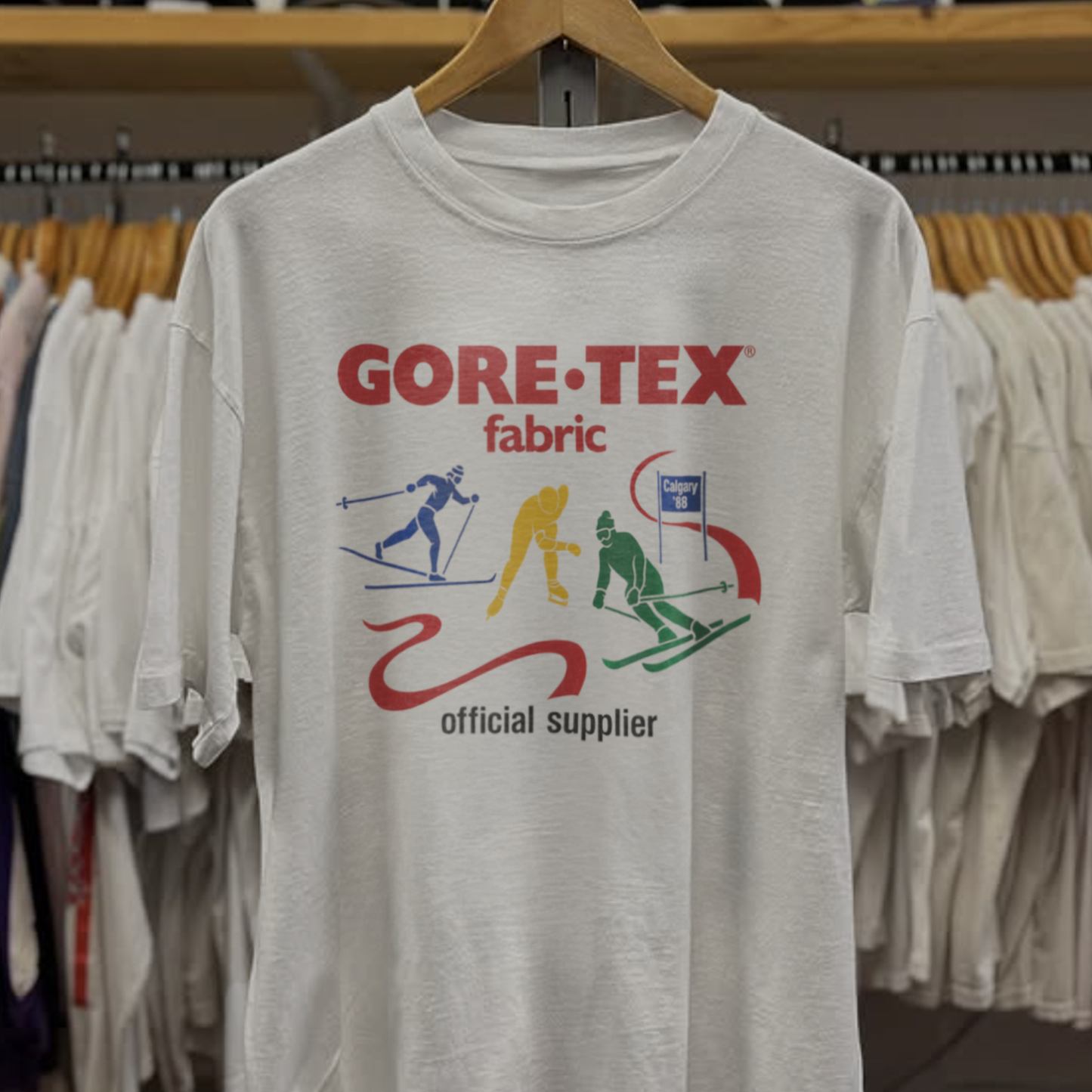 88 Calgary Goretex Official Supplier Washed White Tee