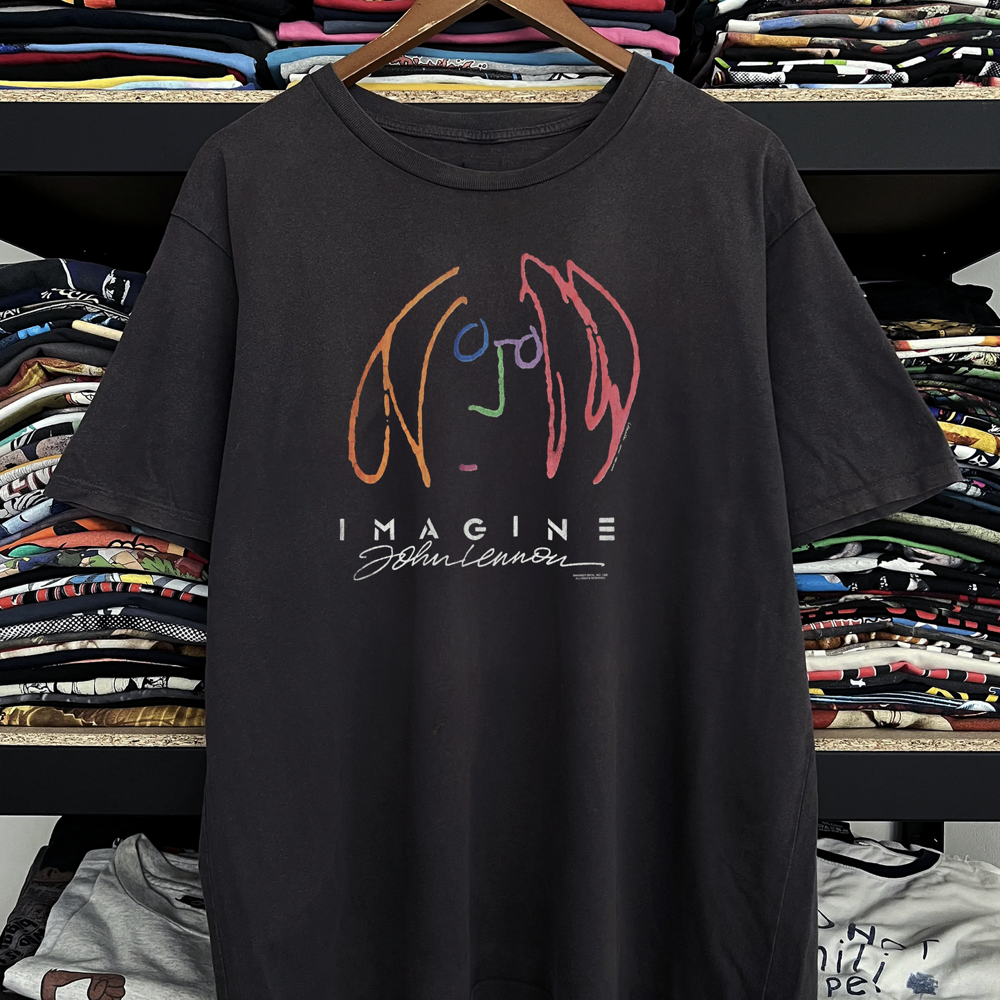 Rare John Lennon Imagine Washed Black Tee