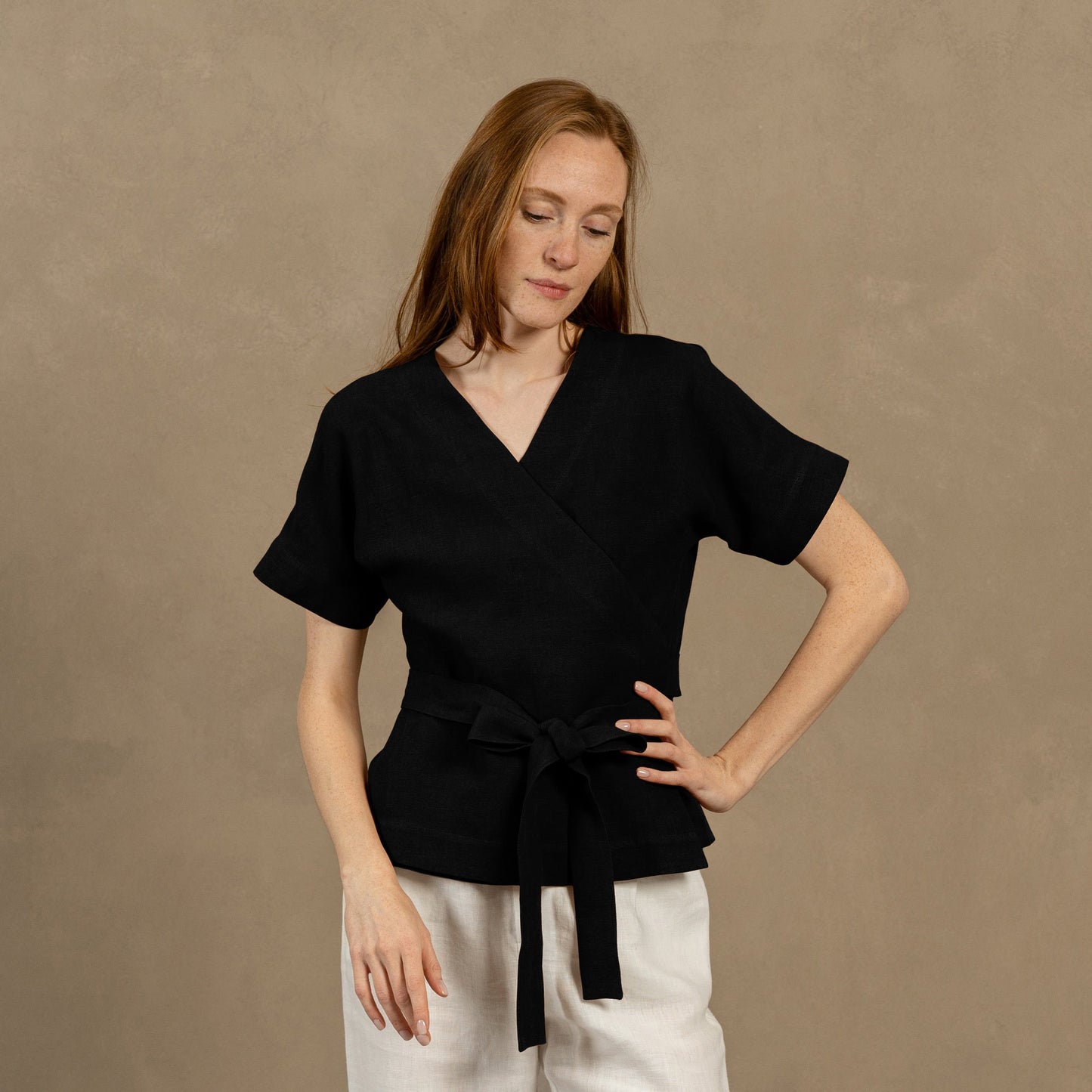V-Neck Wrap Blouse Lila