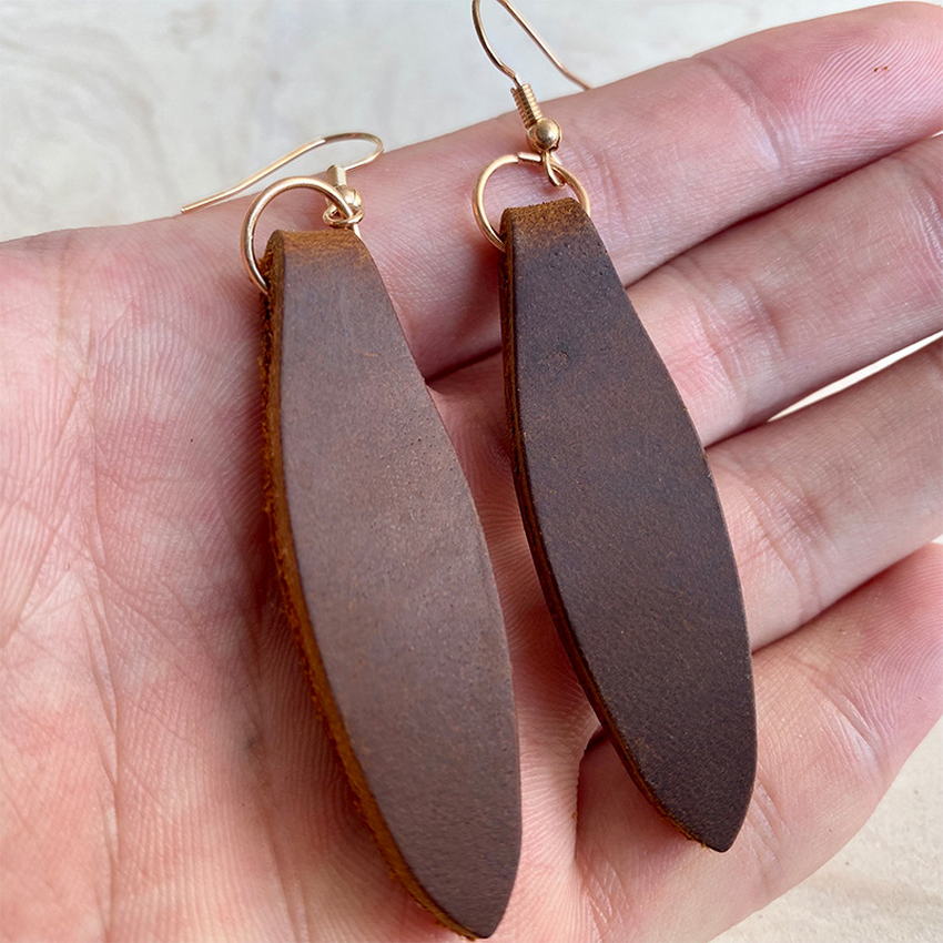 Genuine Leather Drop Earrings