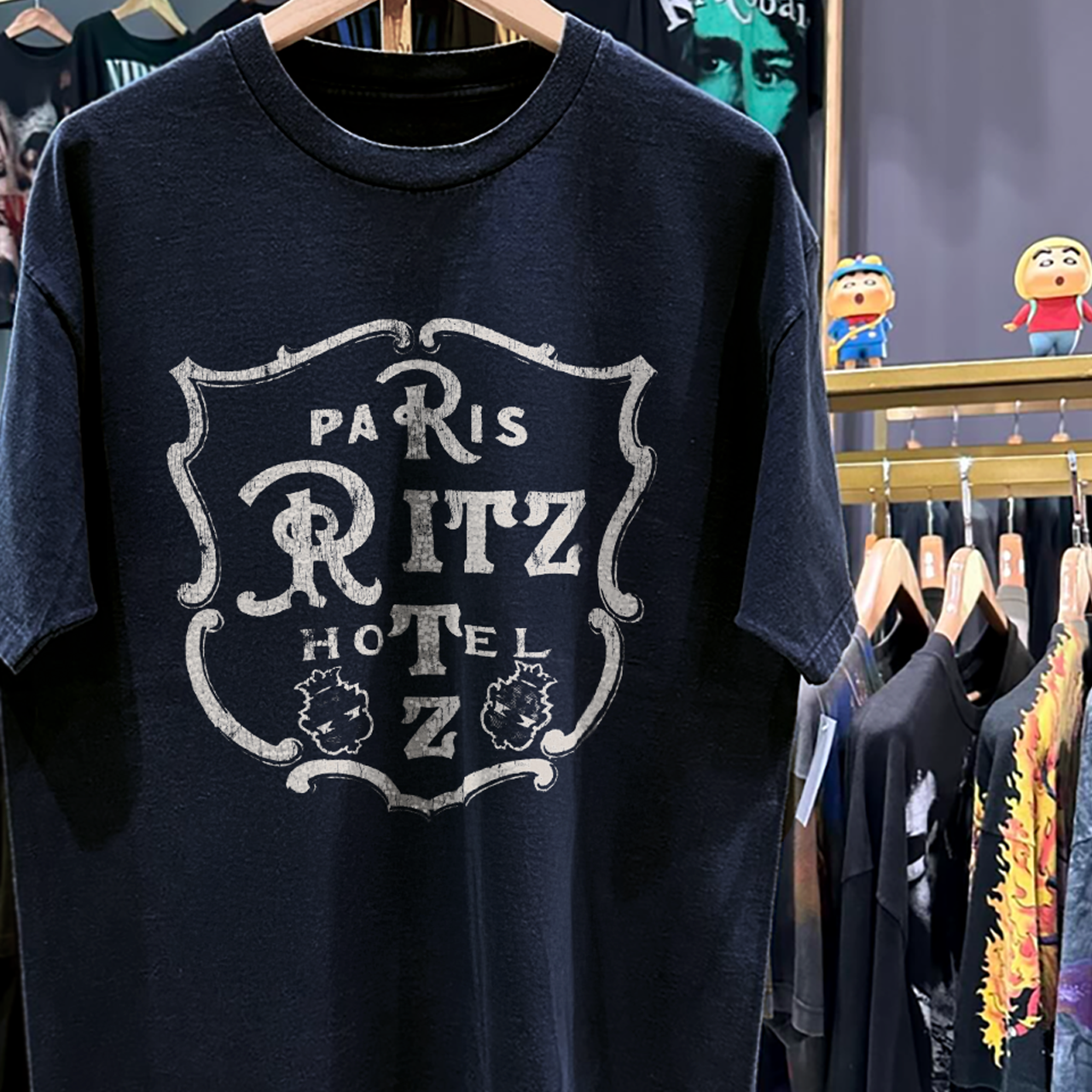 90s Ritz Paris Ultra Rare Washed Blue T-Shirt