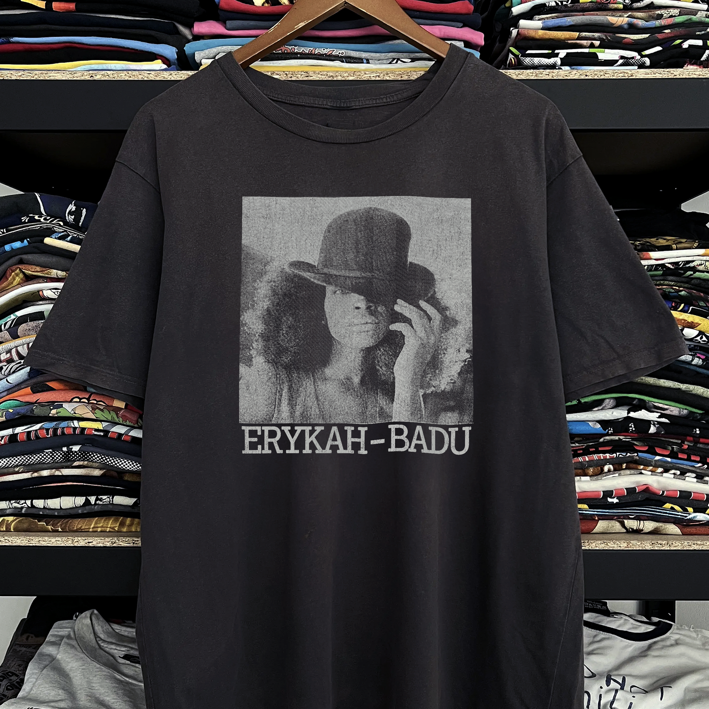 Y2k Erykah Badu Washed Black Tee