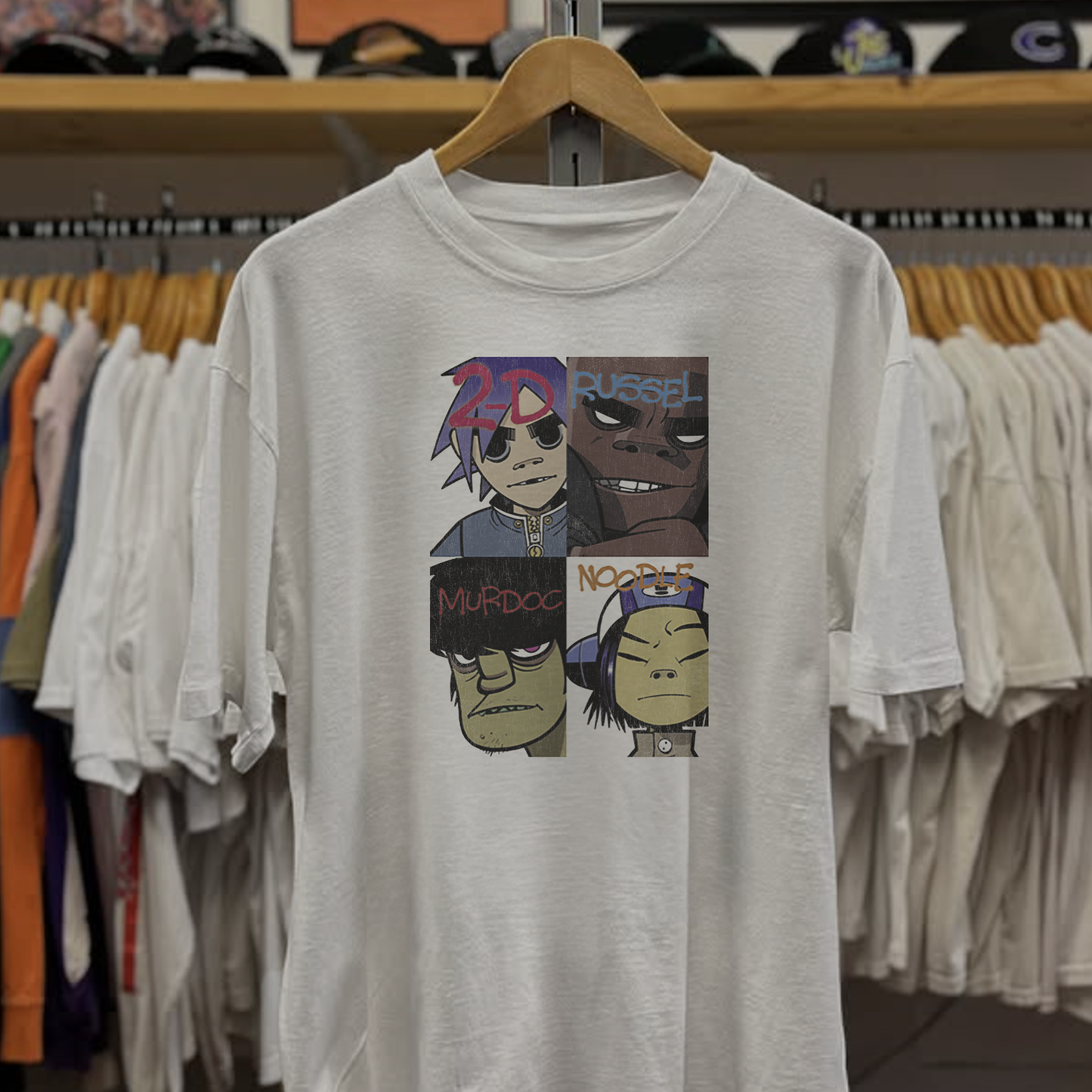 Rare Gorillaz Concert Washed White Tee