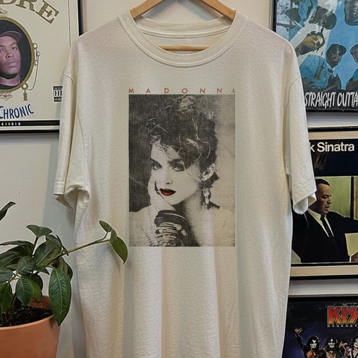 Rare Madonna Portrait Washed White Tee