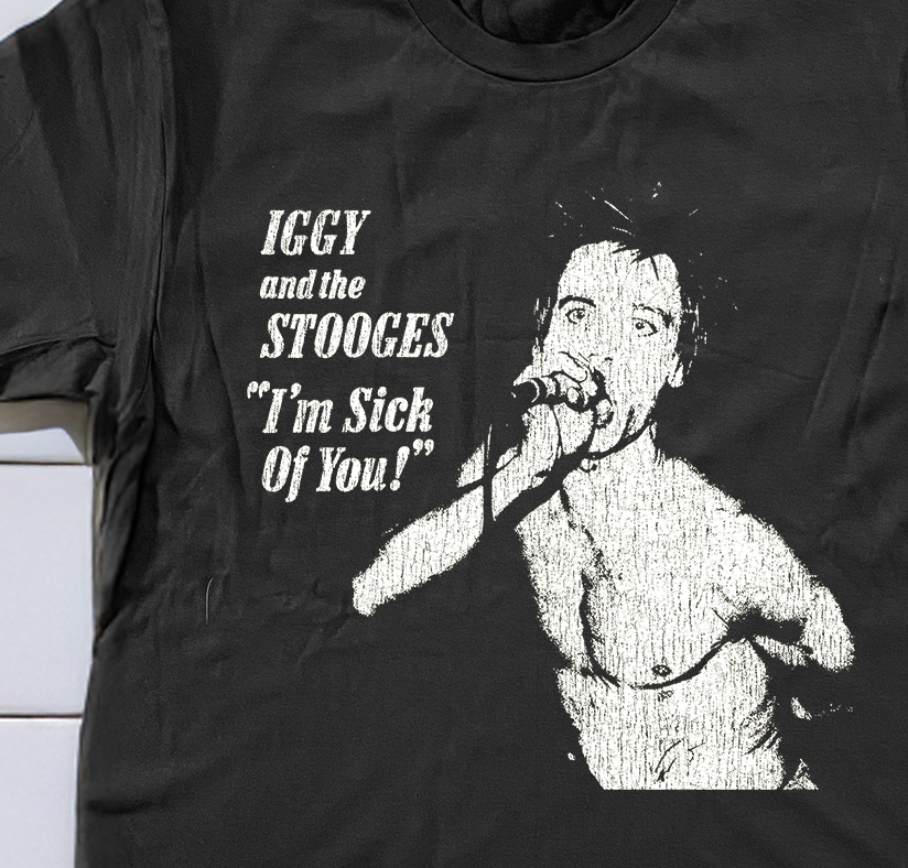 90's Stooges Sick Of You Promo Washed Black T-Shirt