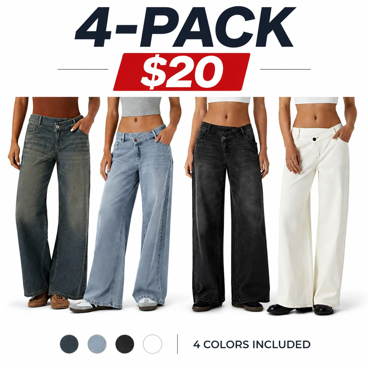 Women’s Comfort Stretch Baggy Jeans – Relaxed Fit for Everyday Wear