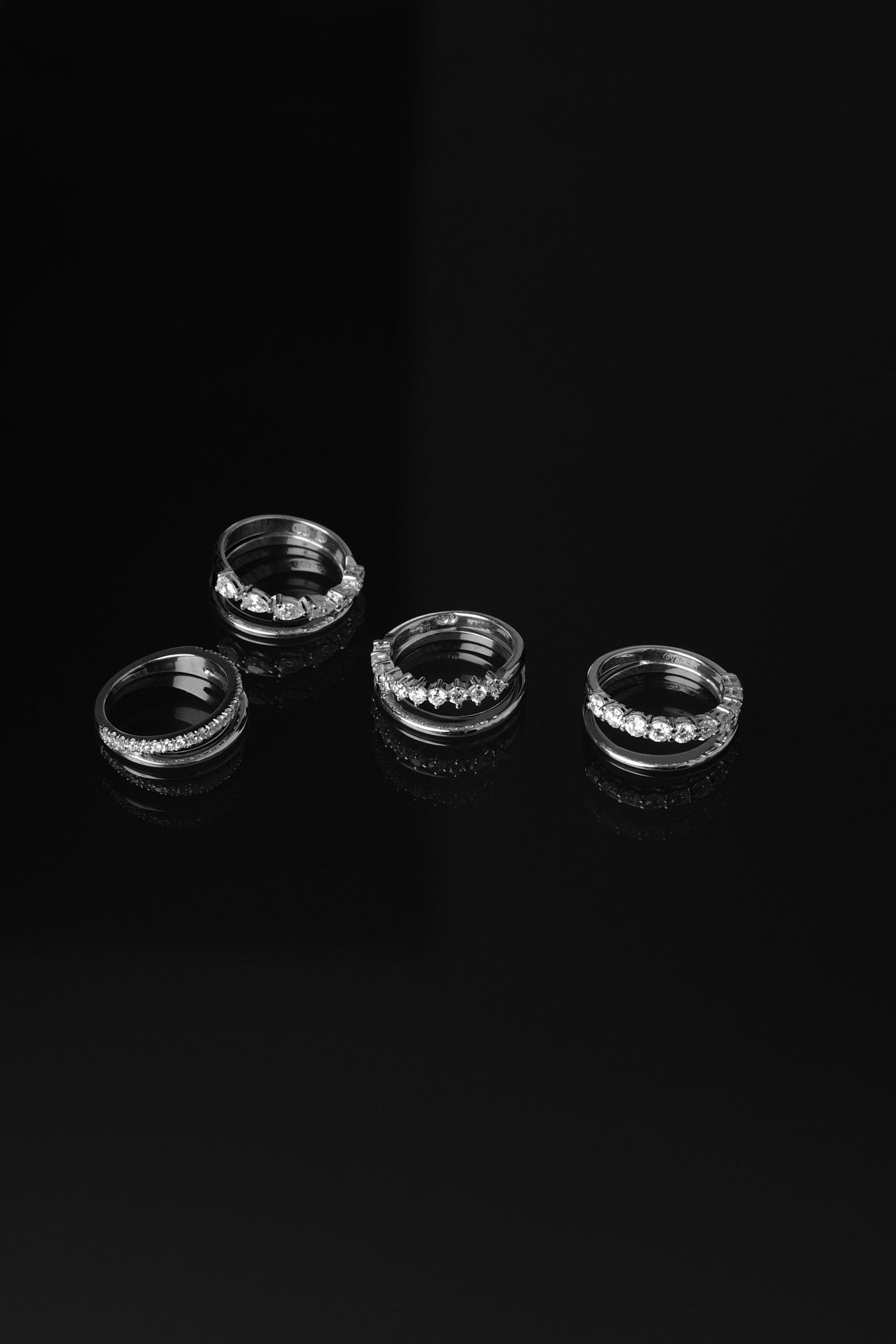Double Band Buttercup Ring | White Gold