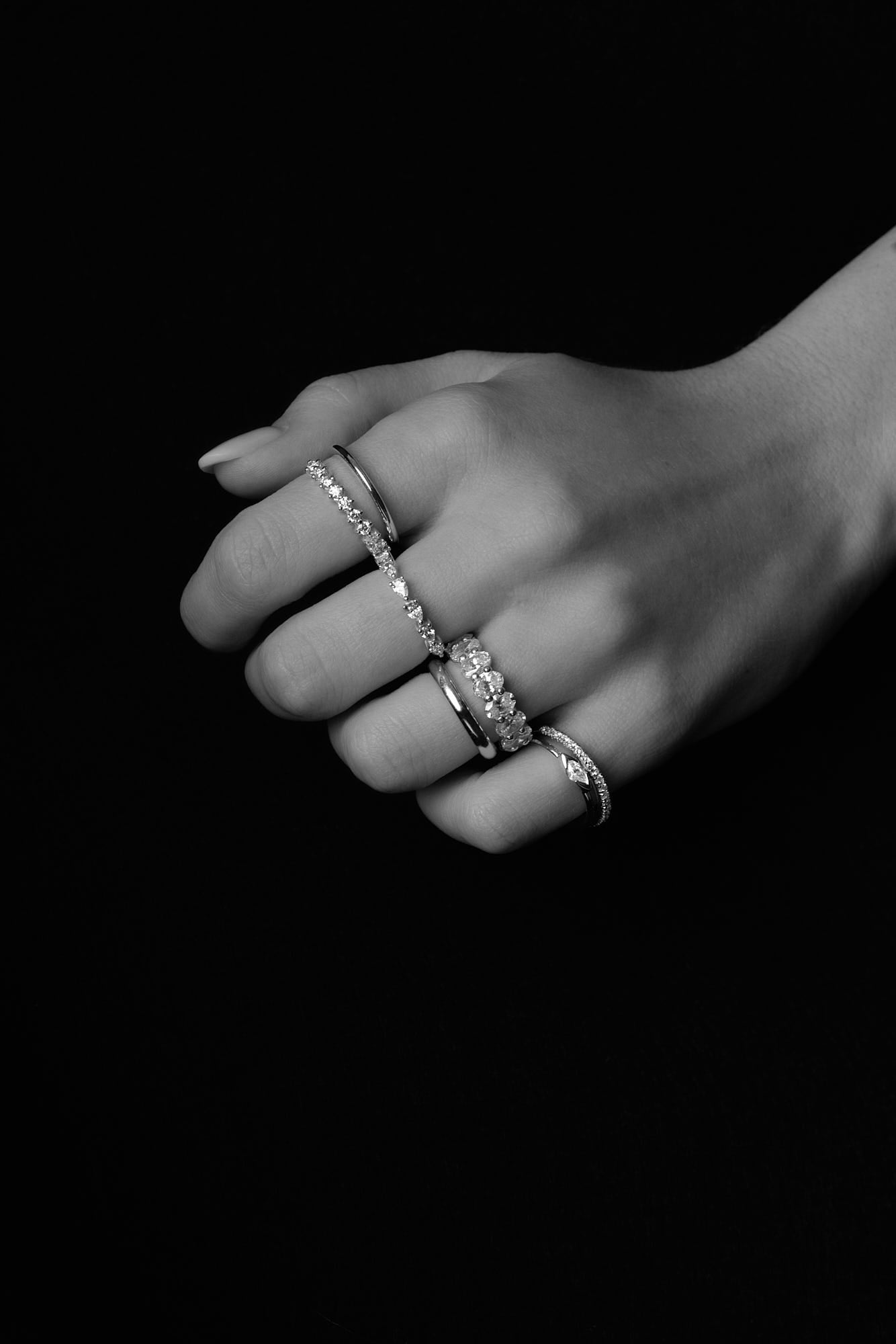 Double Band Buttercup Ring | White Gold