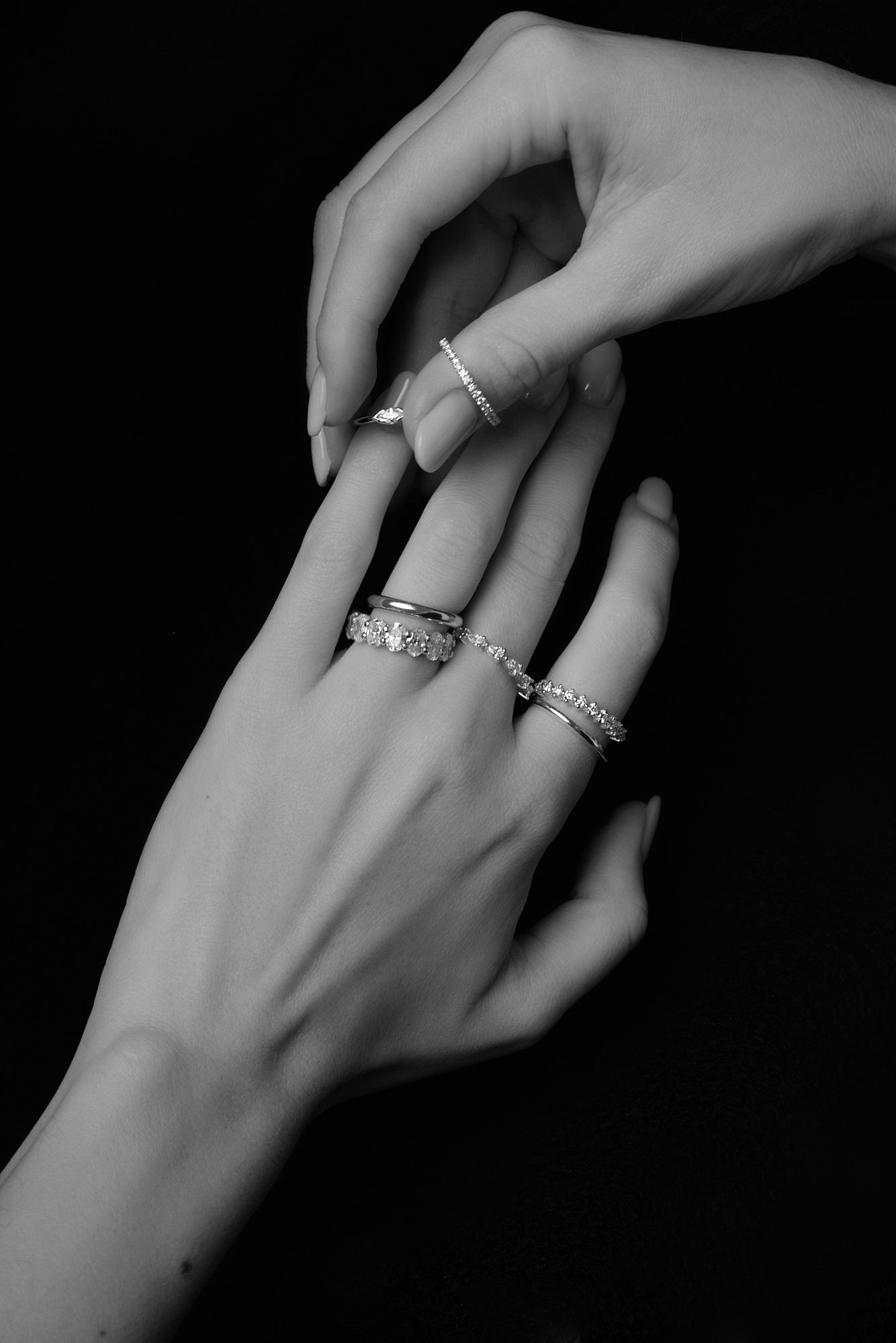 Mini Marquise Diamond Ring | 9K White Gold