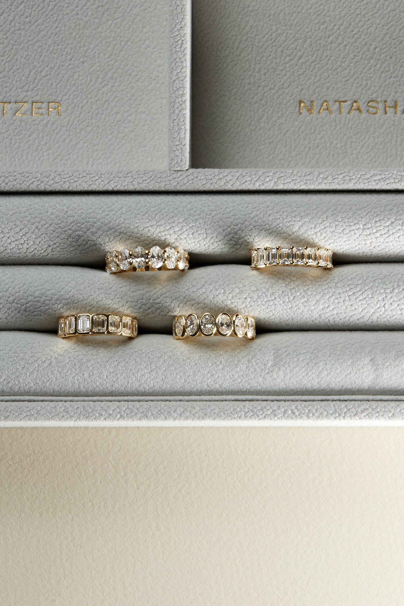 Emerald Diamond Half Band | Gold