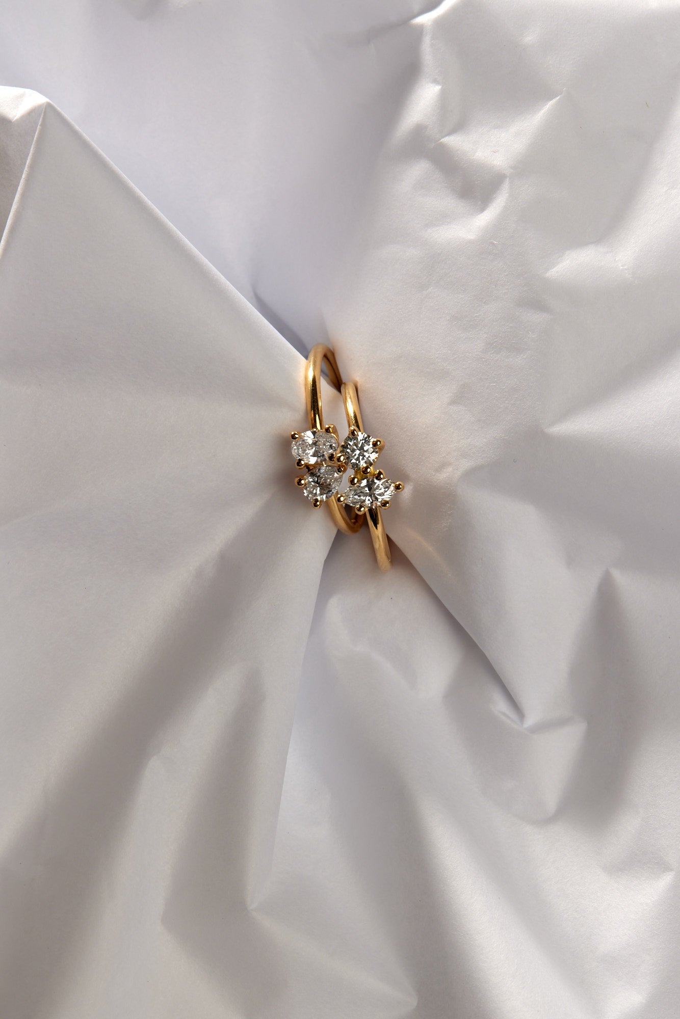 Marquise and Round Diamond Toi Et Moi Ring | 18K White Gold