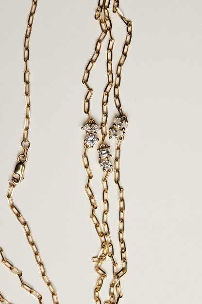 Pear and Oval Diamond Toi Et Moi Necklace | White Gold