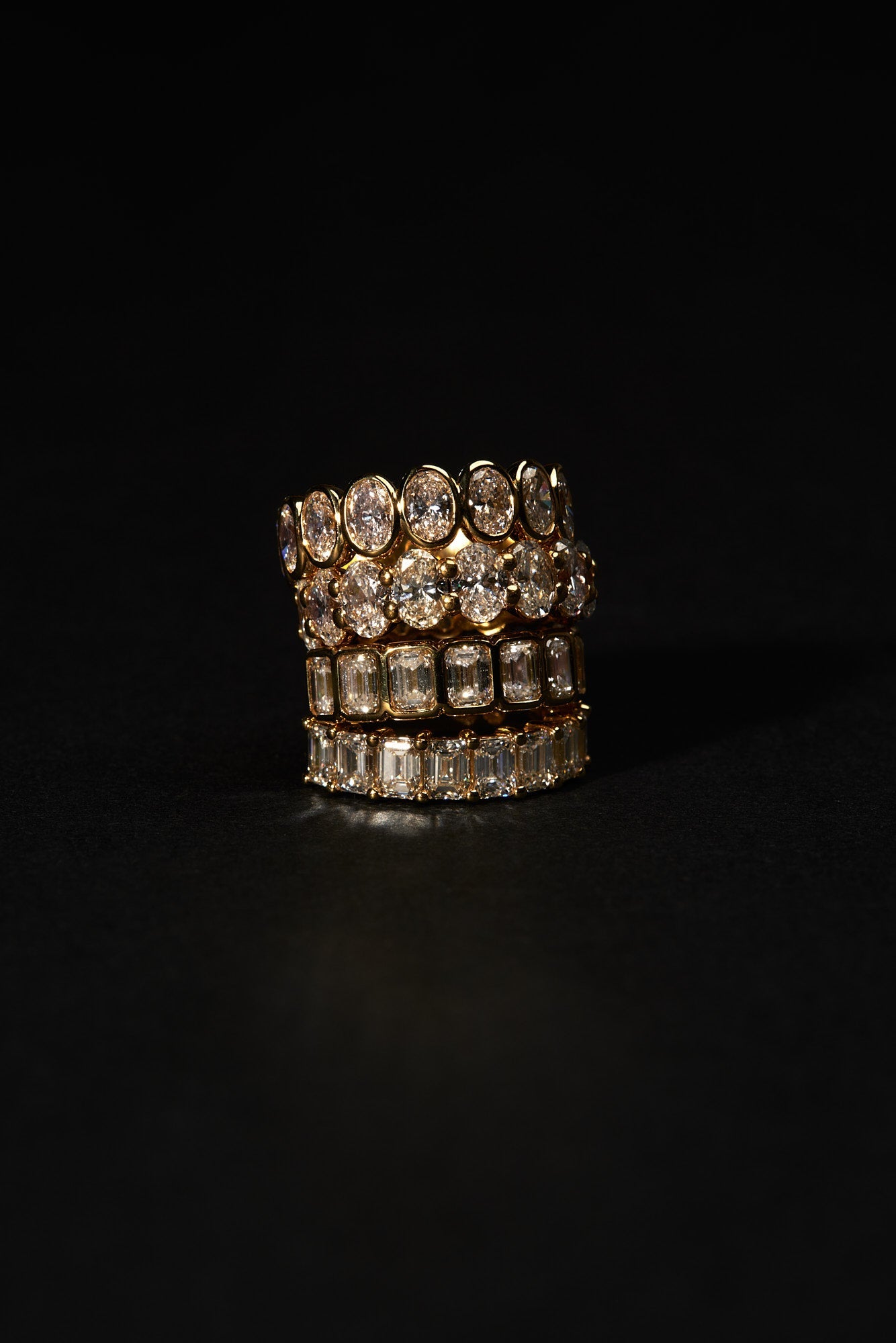 Oval Diamond Half Band | Gold